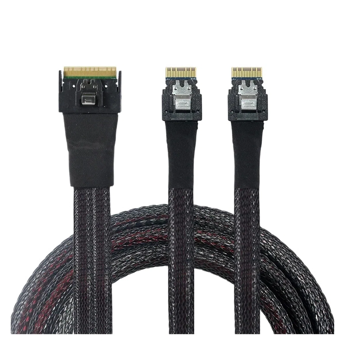 Slimline S*A*S SFF-8654 8I Skew Plug in 2X SFF-8654 4I Câble serveur 0,5/0,8/1 m