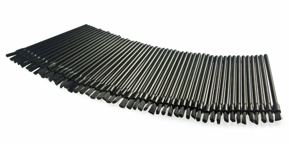 100 Pièces Pinceaux à Lèvres Jetables Kits d'Outils Maquillage Noir