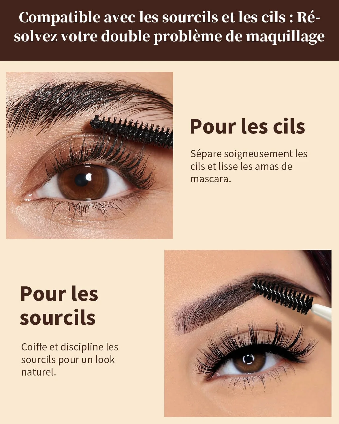 EIGSHOW Brosse À Sourcils Biseauté Double Extrémité Pour Définition Des Sourcils Et Eye-Liner