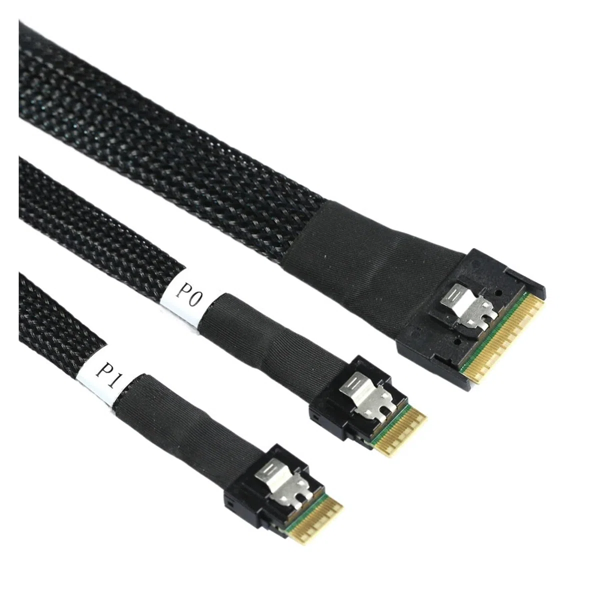 Slimline S*A*S SFF-8654 8I Skew Plug in 2X SFF-8654 4I Câble serveur 0,5/0,8/1 m
