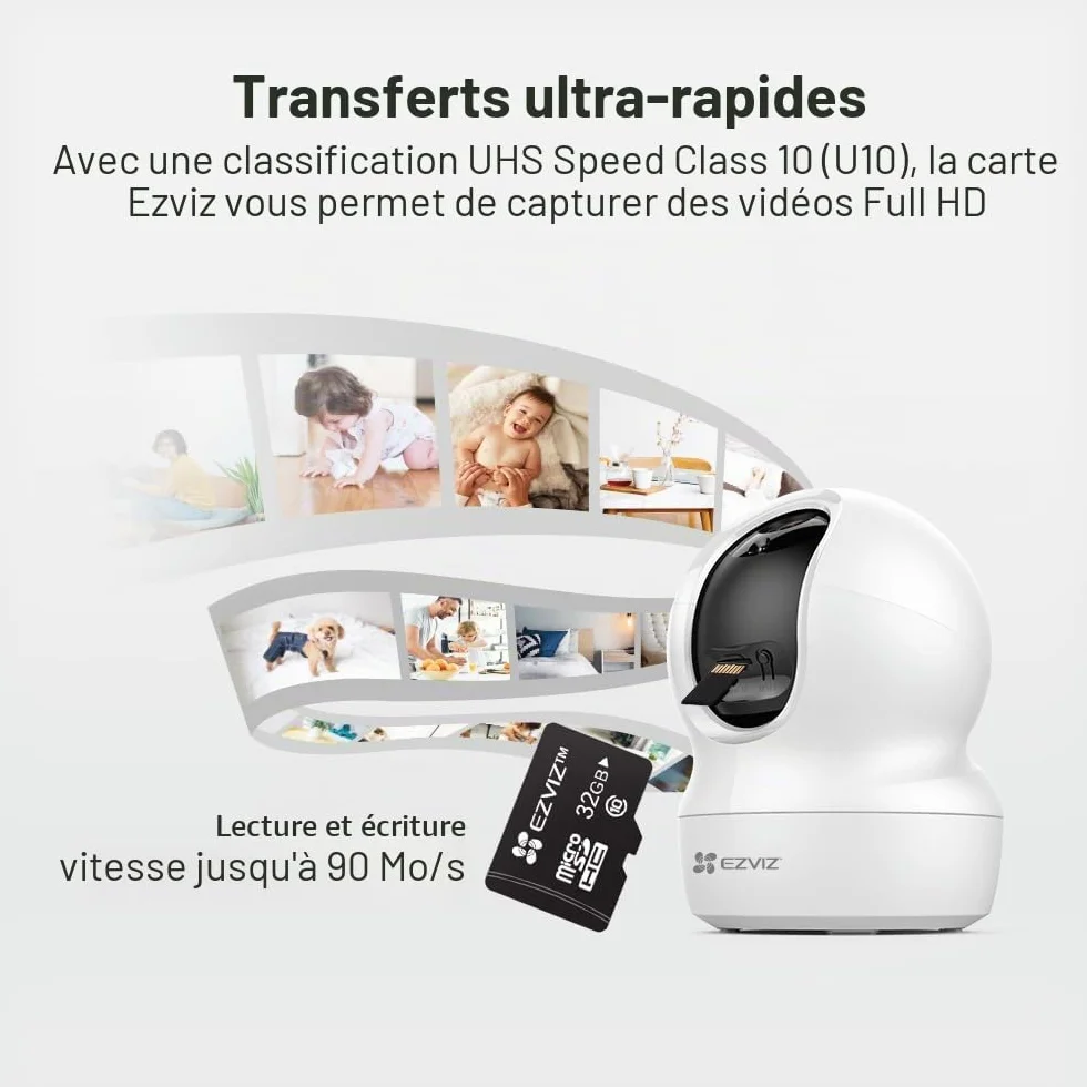 EZVIZ Carte Mémoire Micro SD 32 Go Classe 10 UHS Haute Vitesse