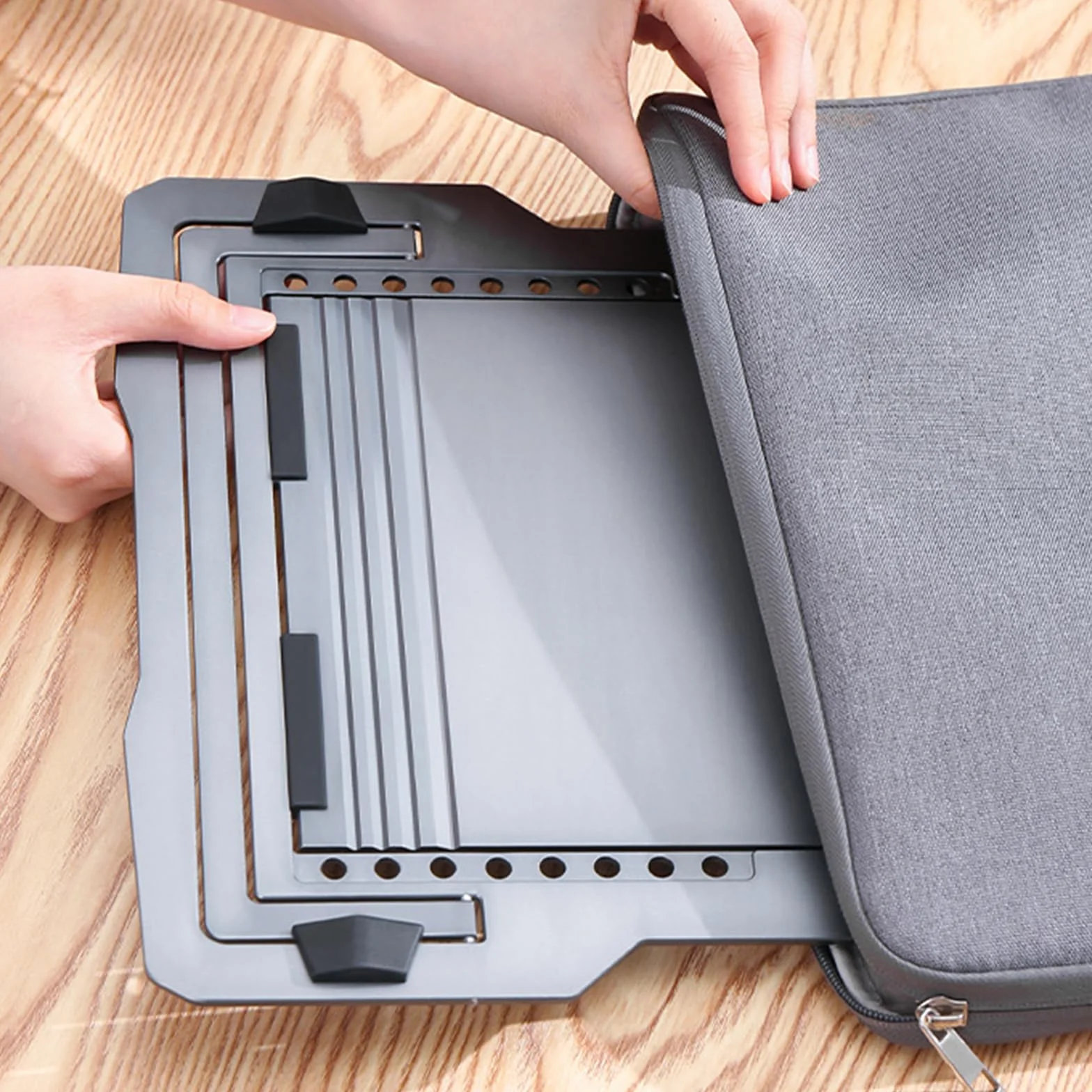 Support ordinateur portable réglable en hauteur aluminium ergonomique réduction bruit