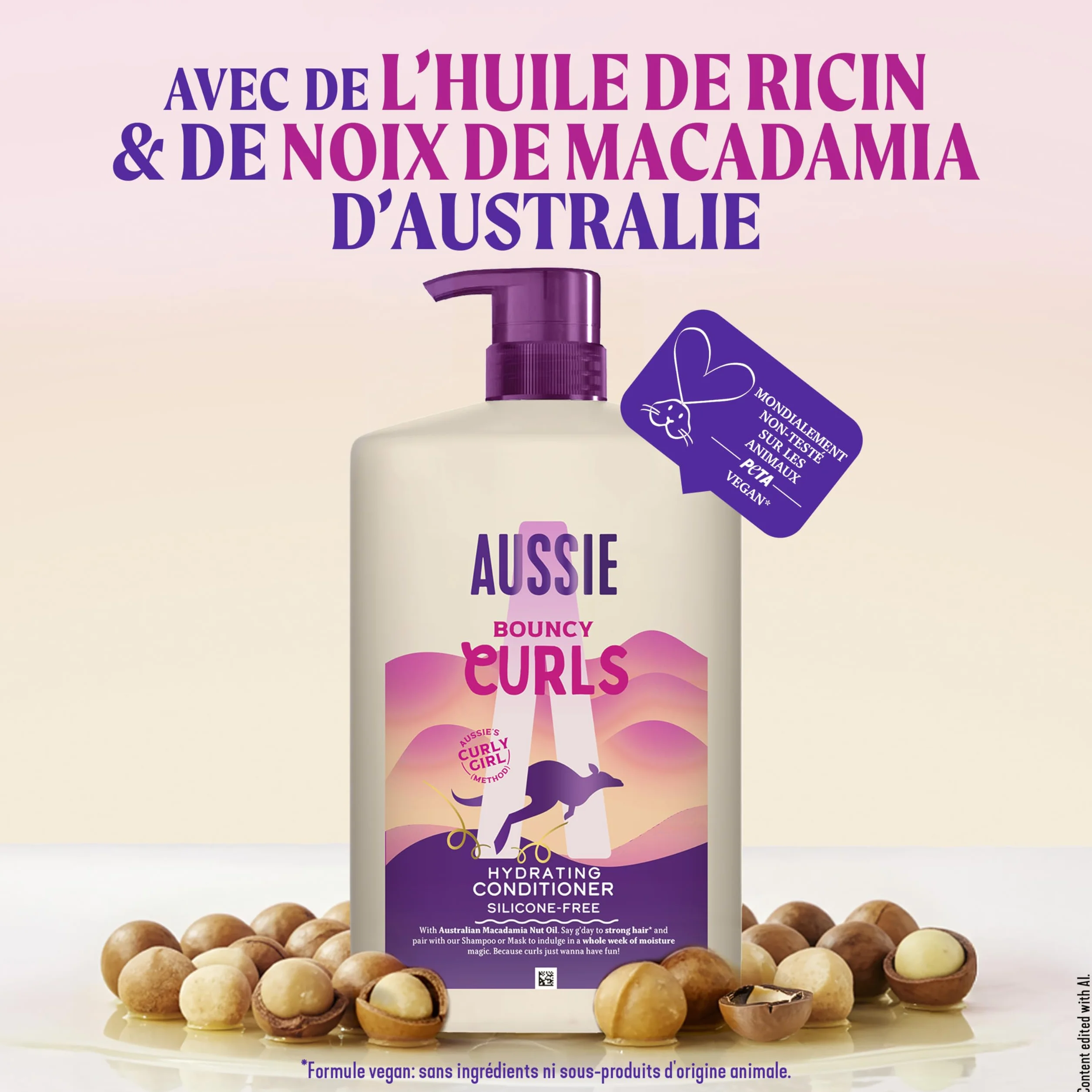 Aussie Bouncy Curls Après-Shampooing Hydratant 1000ml Cheveux Bouclés Ondulés Huiles Jojoba Coco Macadamia Végane