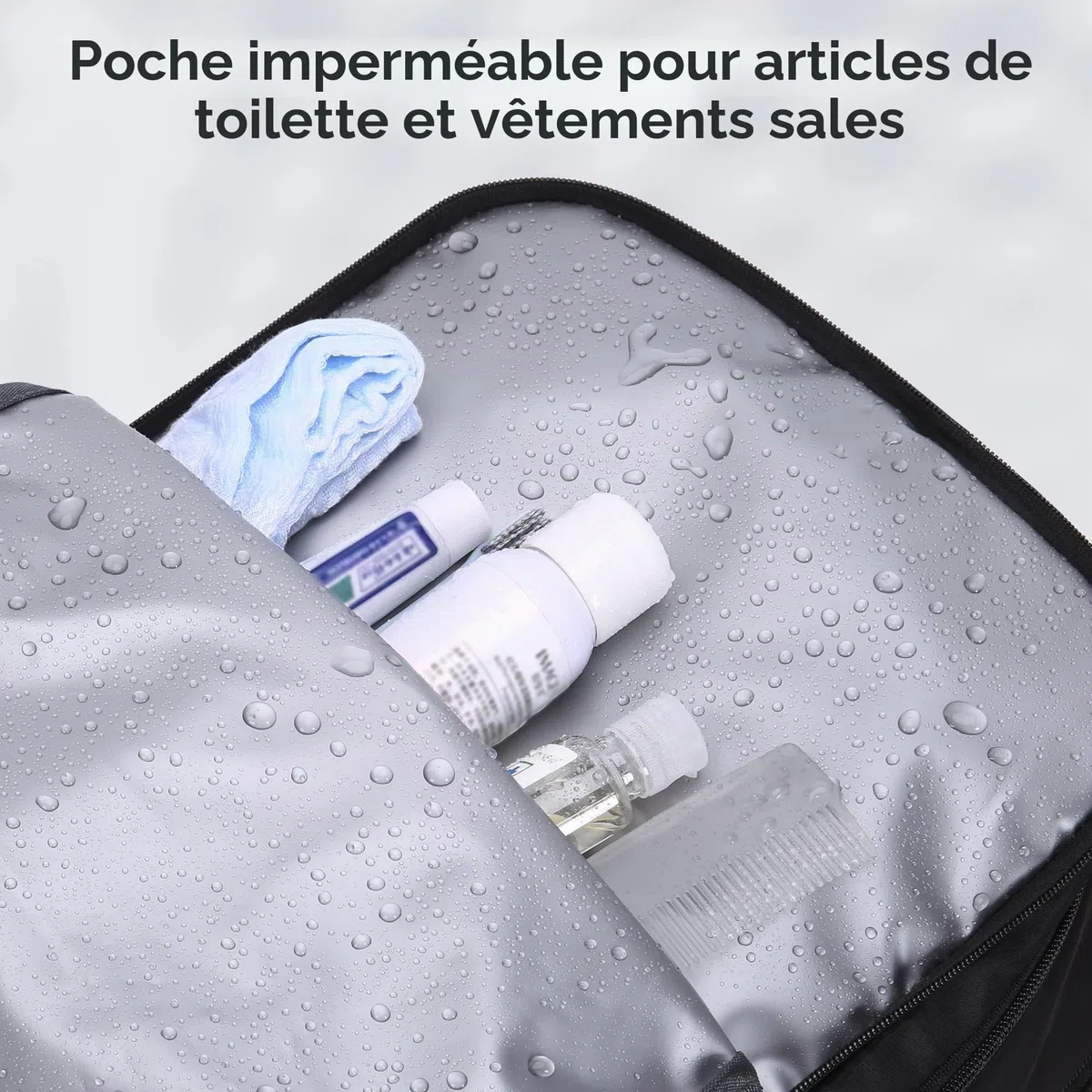 HOMIEE Sac à Dos de Voyage, Sac à Dos Cabine Imperméable pour Ordinateur Portable, Sac a Dos Voyage Avion Antivol avec Port de Charge USB, Sac à Dos Bagage à Main pour Femme & Homme, Noir