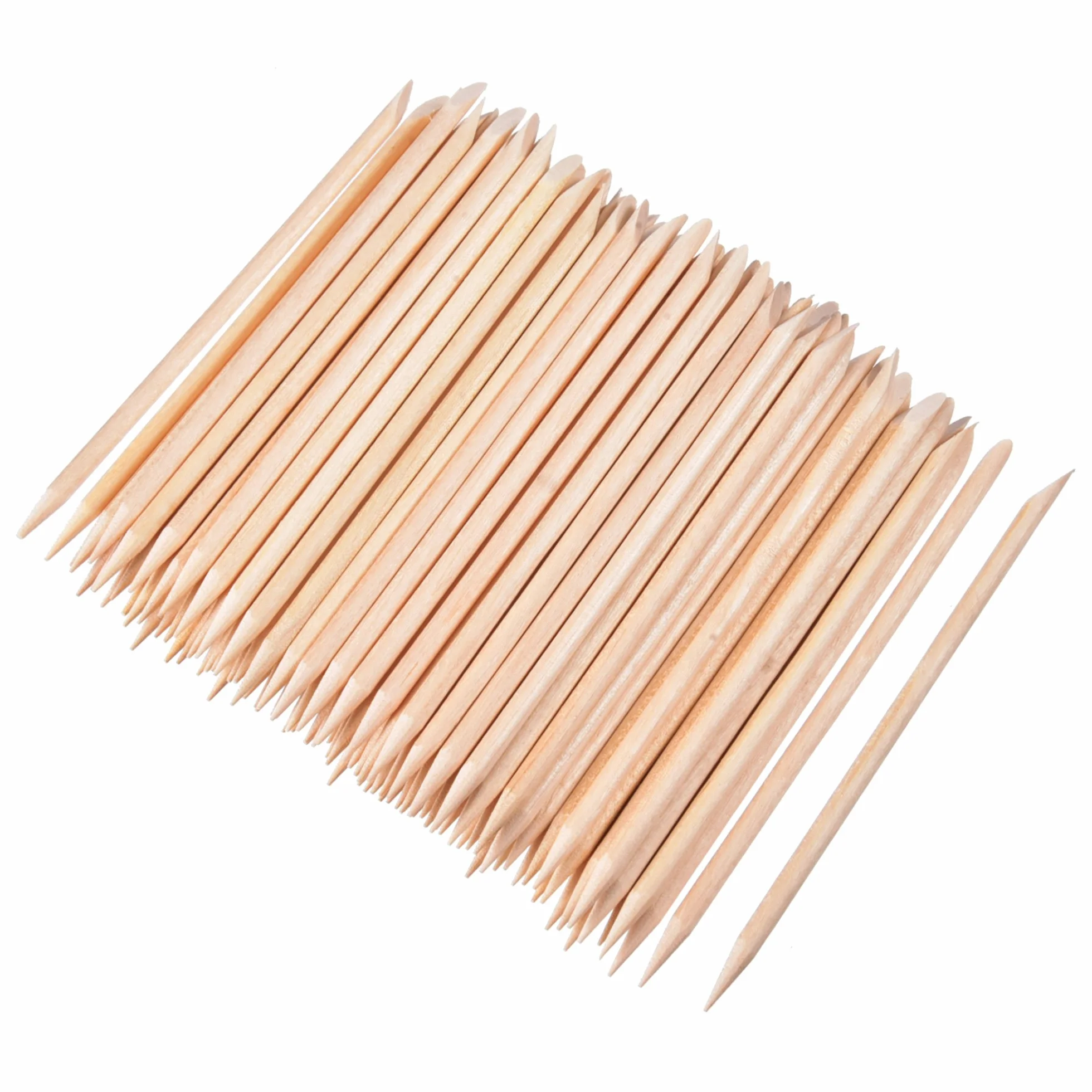 Bâtons de Bois Orange Stick Cuticule des Ongles 4.3 Pouces 100 Pièces