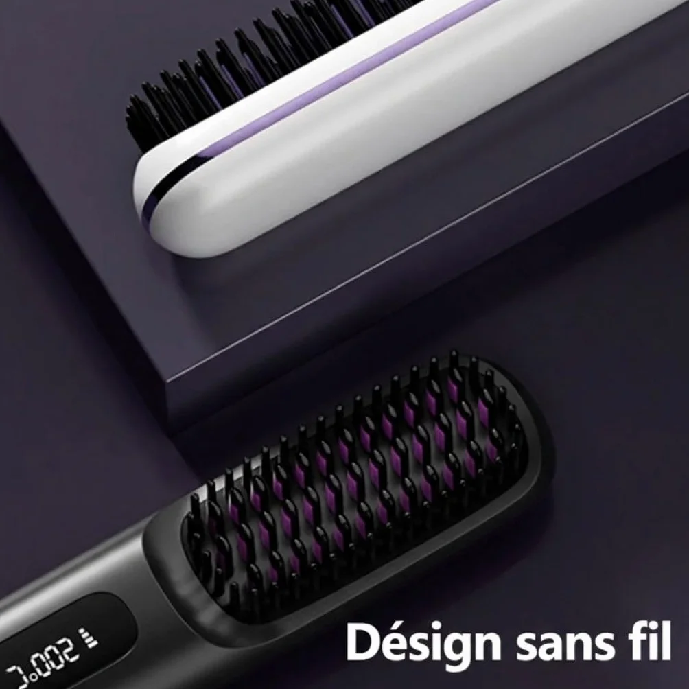Brosse Cocoony pour Cheveux Courts, Volume Coiffe en 2 Minutes, 3 Réglages Température, Chauffage Rapide (Rose)