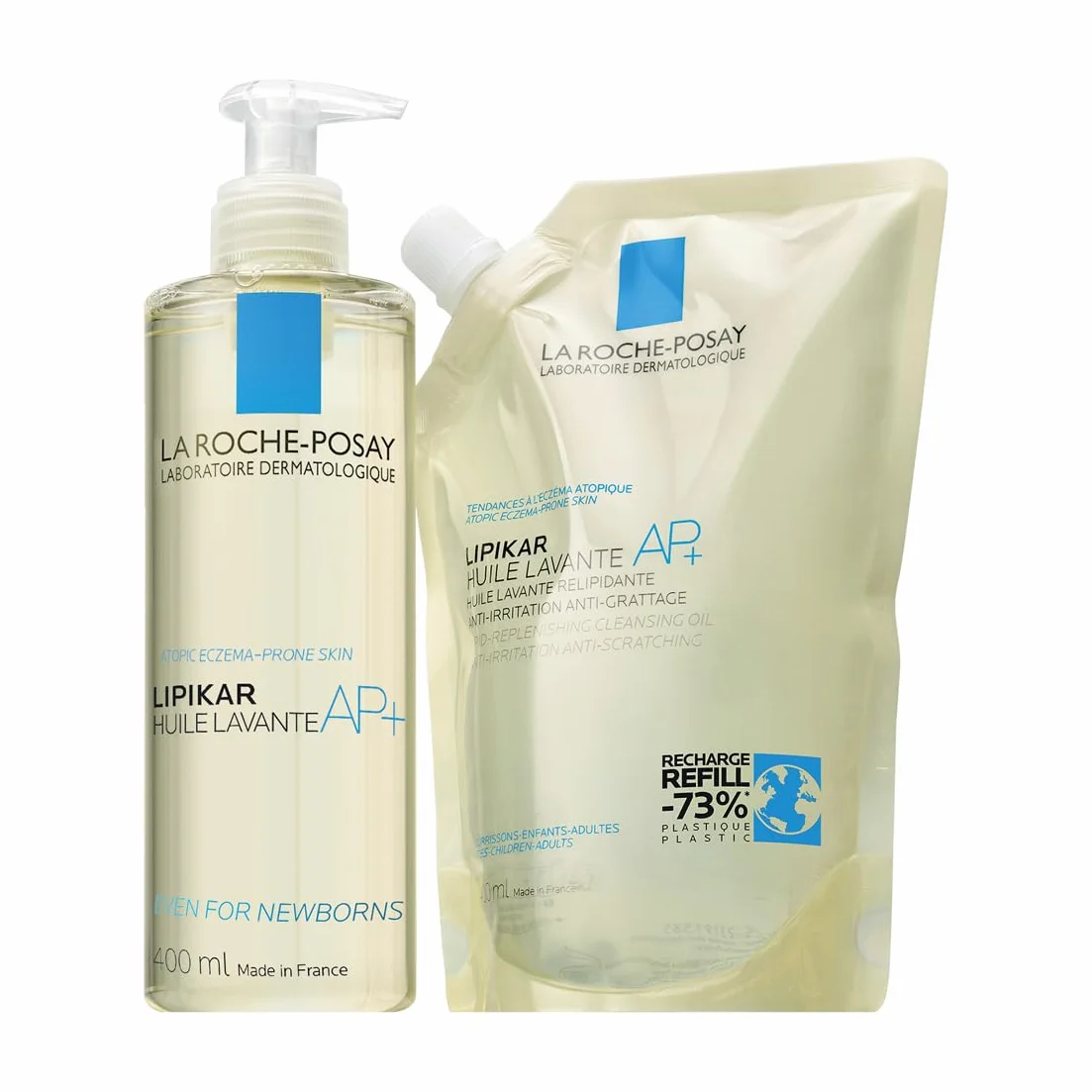 La Roche-Posay Lipikar Huile Lavante AP+ Recharge Huile de Douche Anti-irritation Peaux Sèches Atopique Eczéma Beurre de Karité Niacinamide