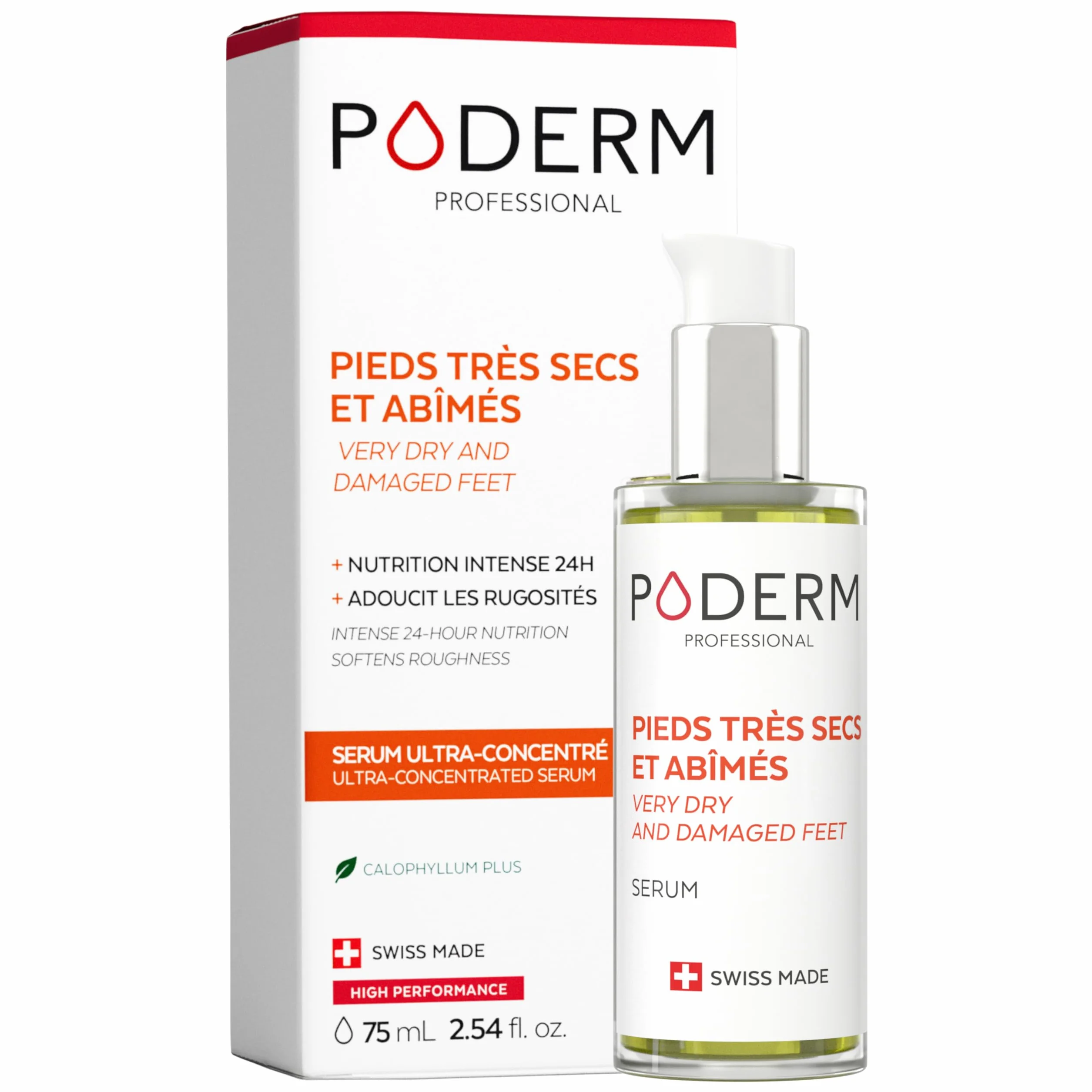 PODERM Soin des pieds répare nourrit intensément 24h ingrédients 100% naturels Swiss Made