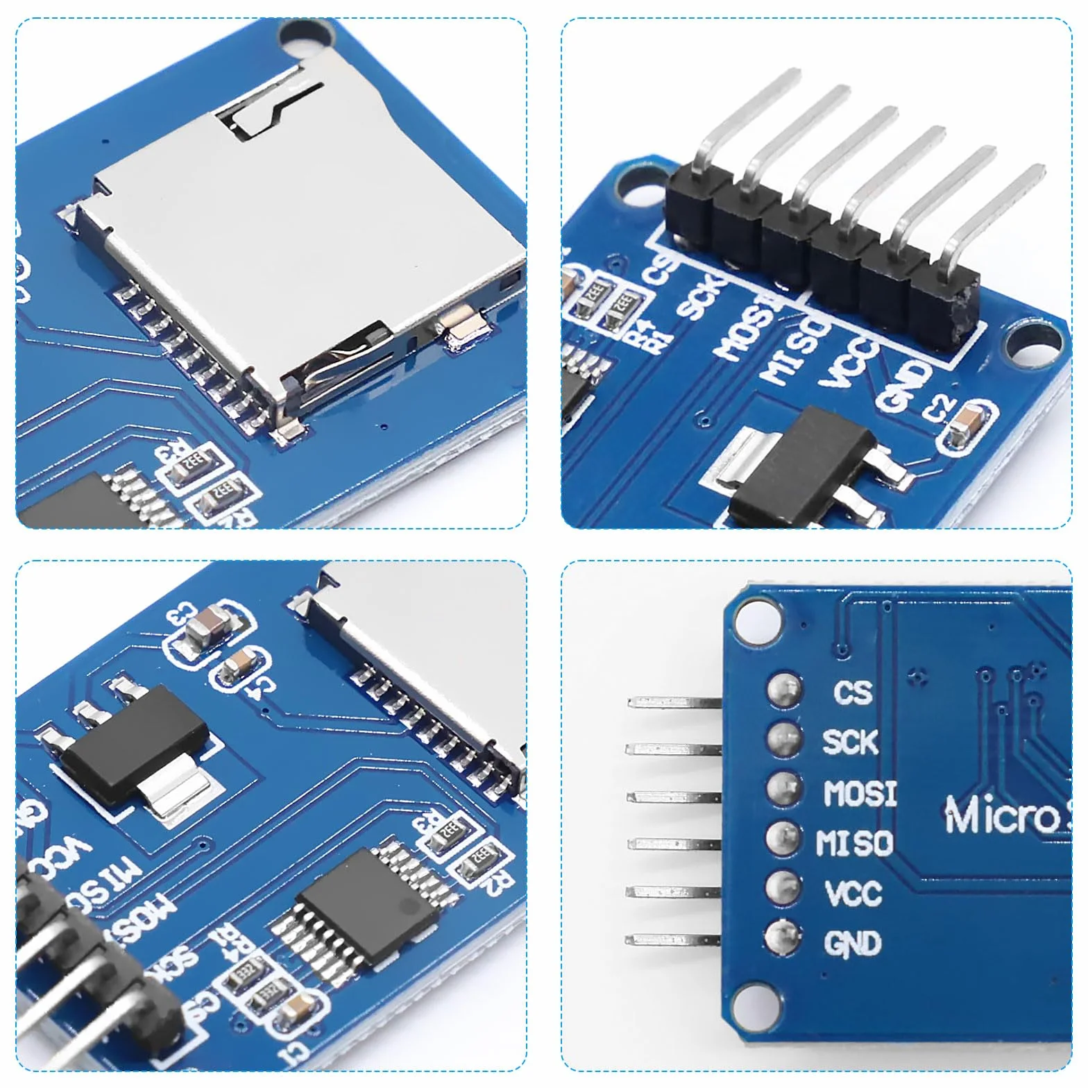 Module de carte Micro SD TF Lecteur SPI pour Arduino (6 pièces)