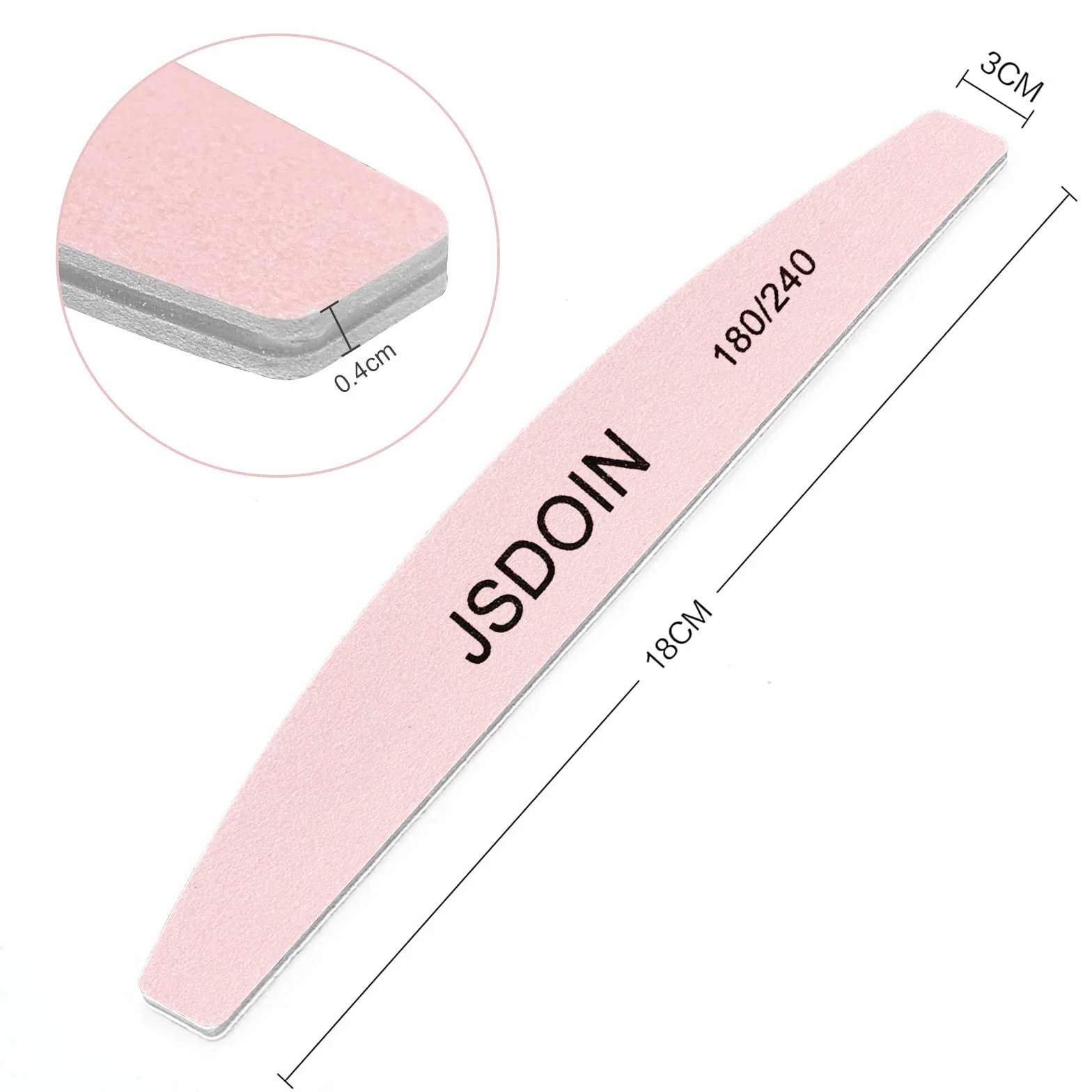 Lot de 6 limes à ongles professionnelles double face 100/180 180/240 Grit Emery Board