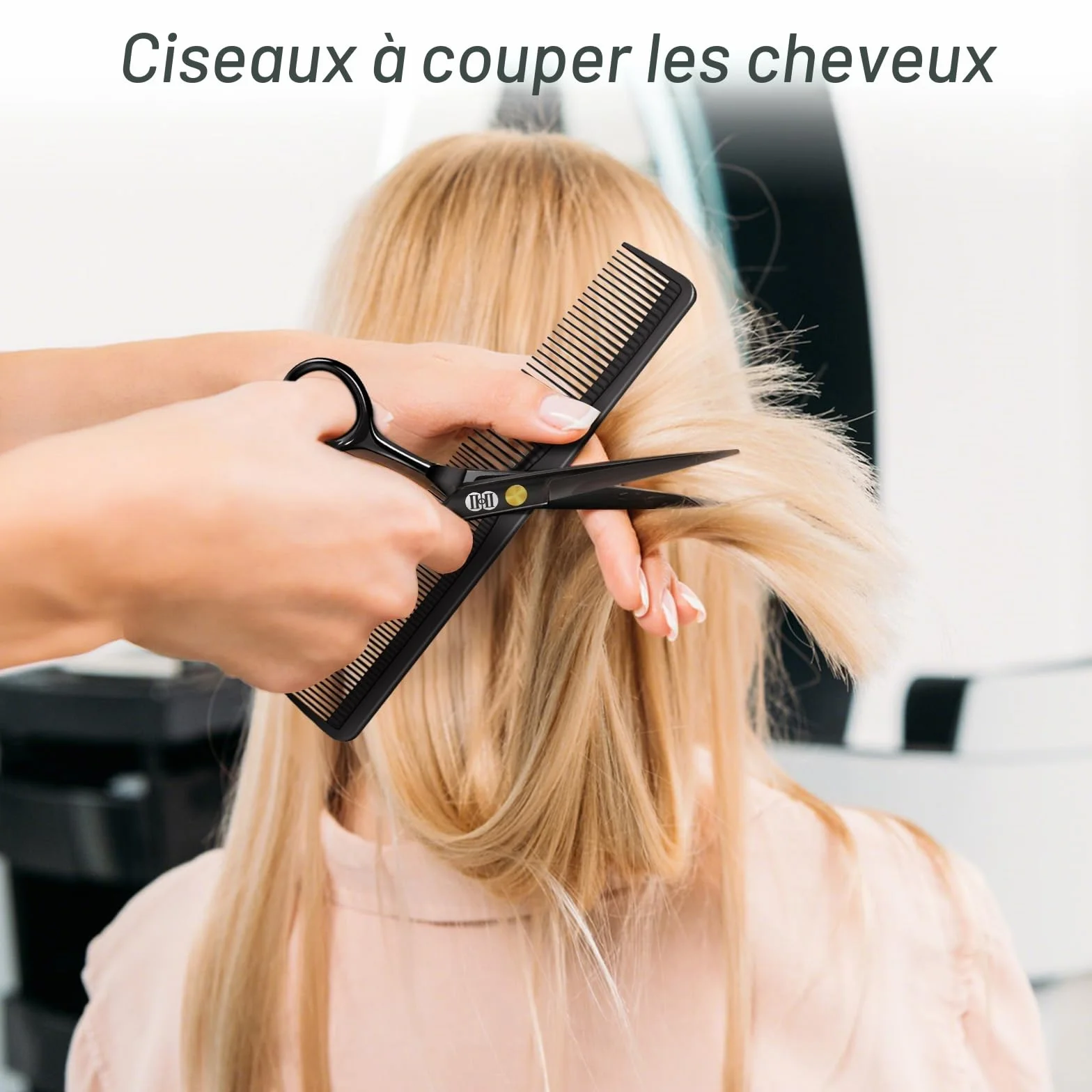 CIICII Ciseaux Coiffure Professionnel 6,7 Pouces Ciseau Cheveux & Ciseaux Desepaississant Cheveux pour Hommes Femmes Salon Noir