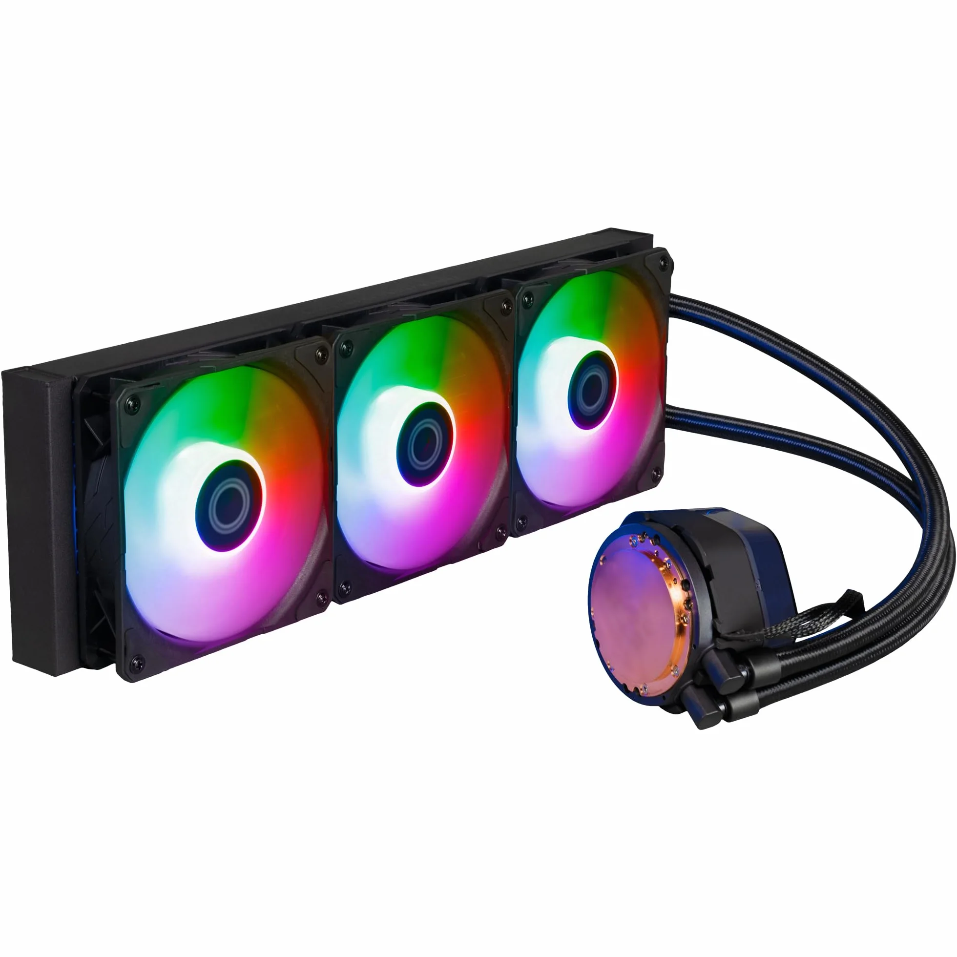 Cooler Master MasterLiquid Atmos 360 Black Watercooler CPU - Kit Watercooling AIO, Pompe à Double Chambre, Ventilateurs Sickleflow 120 Edge, ARGB Gen 2, Brackets LGA1700 & AM5