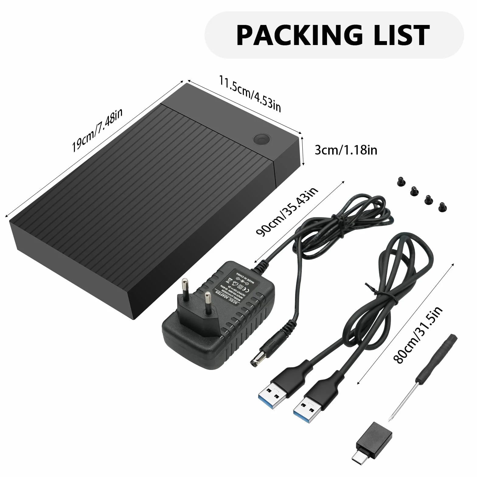 Boîtier Disque Dur 3.5 Adaptateur SATA USB 3.0 UASP pour SSD HDD