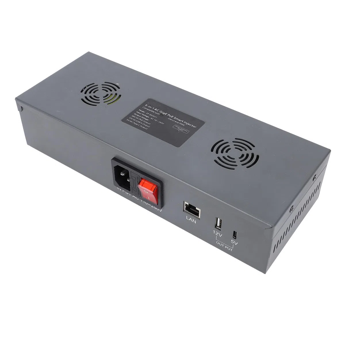 Qcwwy Puissance sur la Sortie de L'injecteur PoE de L'Ethernet 150W (Prise UE)