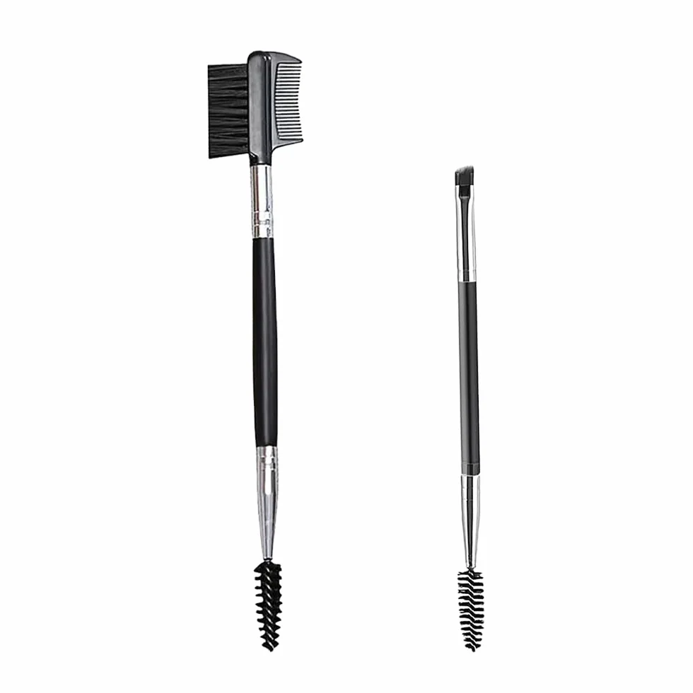 Brosse à Sourcils Double Face, Peigne à Cils Double Extrémité, 2 Pcs, Outils de Maquillage