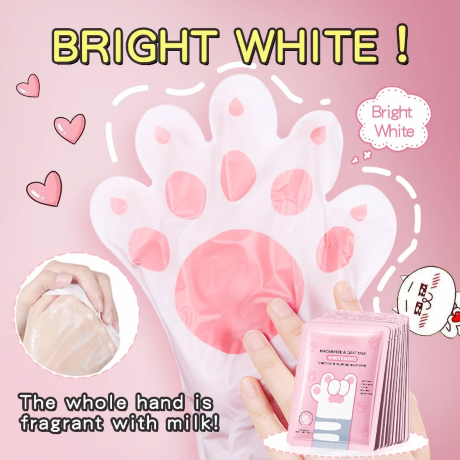 Masque Pour Les Mains Hydratant Gants Nuit Peau Sèche Gercée Réparation 8 Pièces