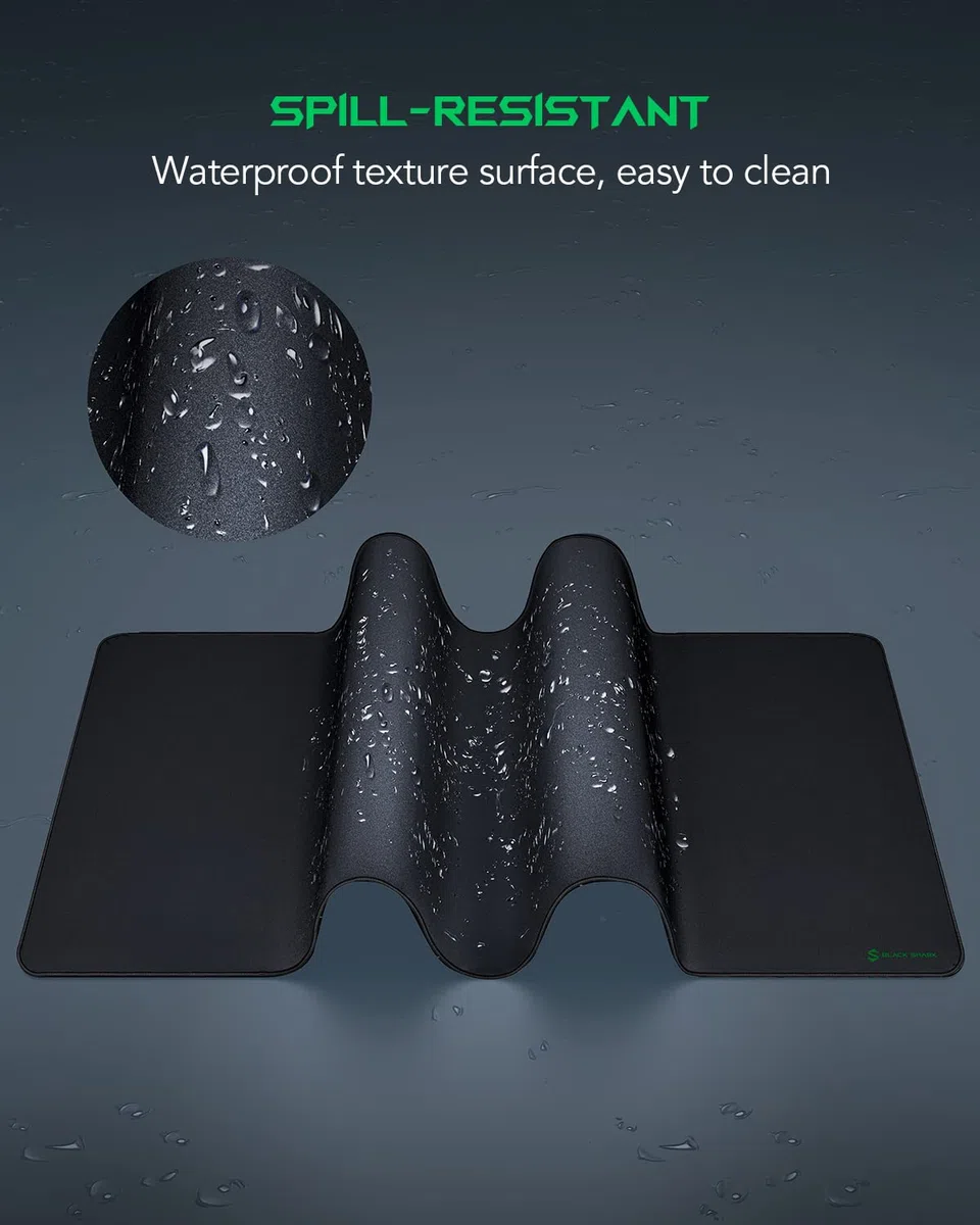 Black Shark Tapis de Souris de Jeu 120 x 60 cm, Grand Tapis de Souris surdimensionné, antidérapant, Super épais avec Surface texturée spéciale, Bords Cousus Anti-effilochage, sous-Main Manta P4