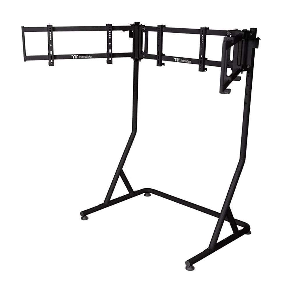 Thermaltake Triple Racing Monitor Stand Pro | pour 3 moniteurs 32″ incurvés / 34″ Plats | Structure en Acier thermolaqué | Hauteur réglable (920–1120 mm) | Charge 20 kg par écran | VESA 75–400 | Noir