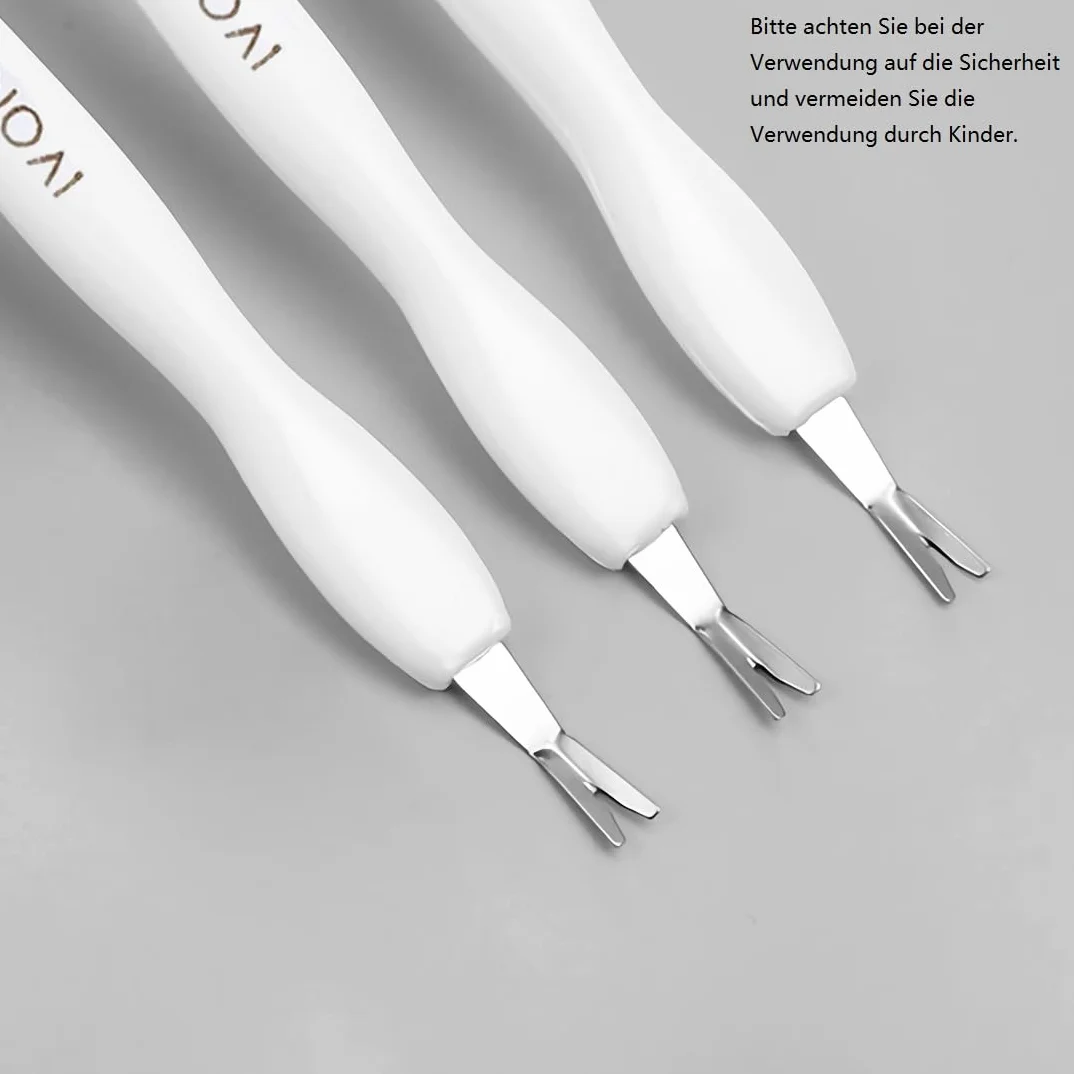 IVON Lot de 3 Pousse-Cuticules avec Coupe-Cuticules Double Extrémité