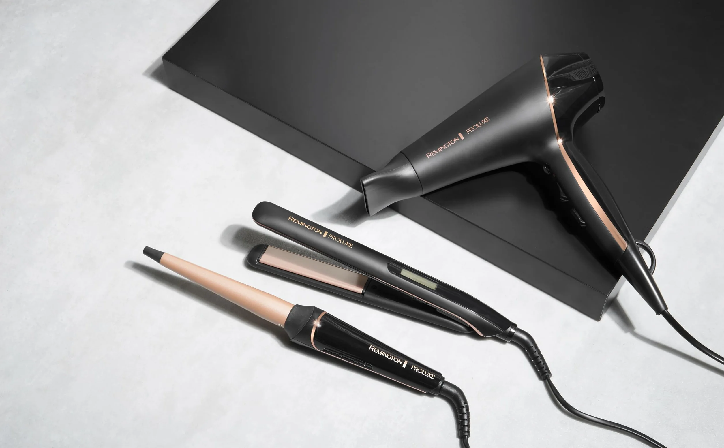 Remington Fer à Lisser PROluxe Midnight S9100B 110 mm Plaques en céramique OPTIheat