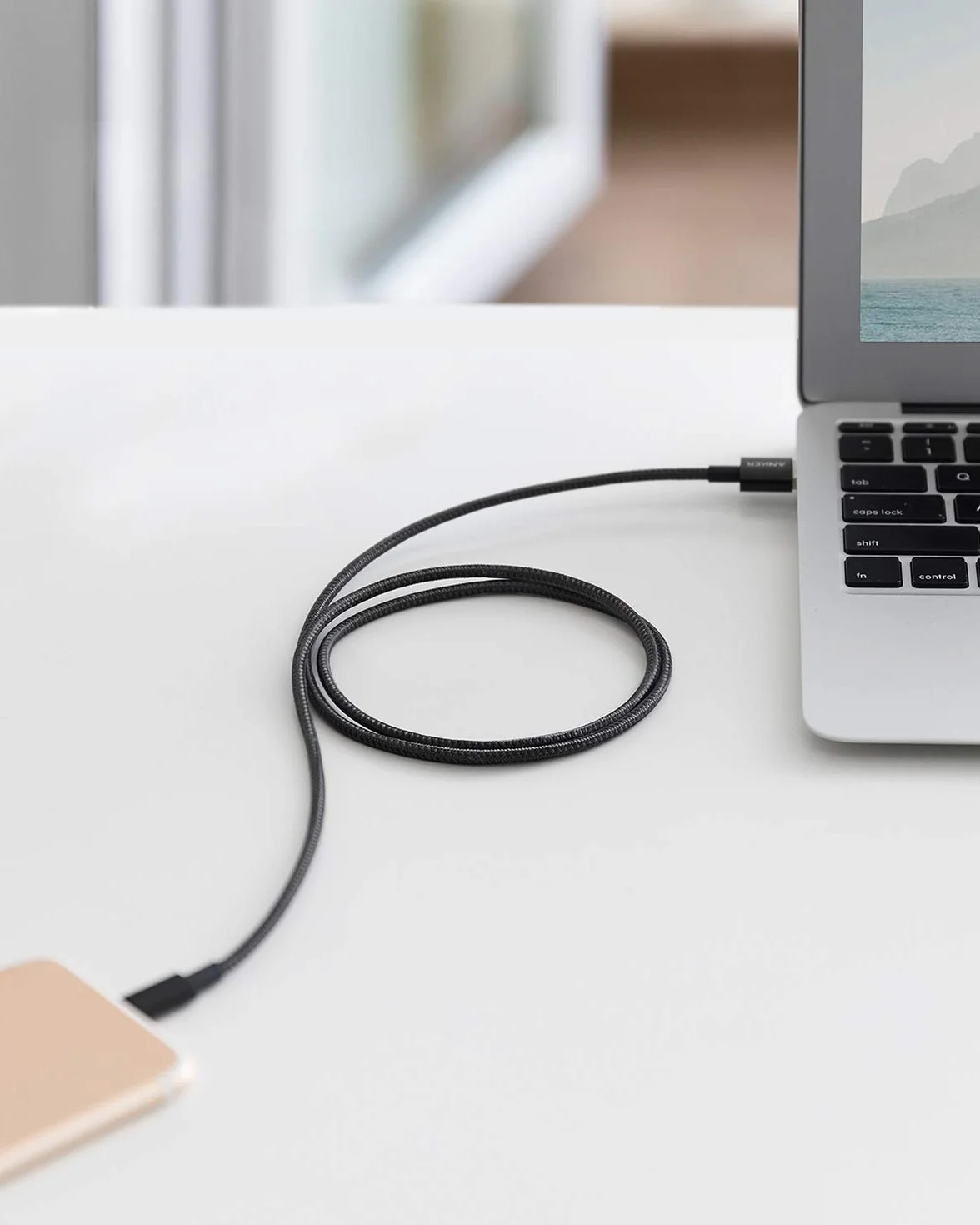 Anker Cable USB-A vers Lightning Nylon MFi 1 m pour iPhone iPad