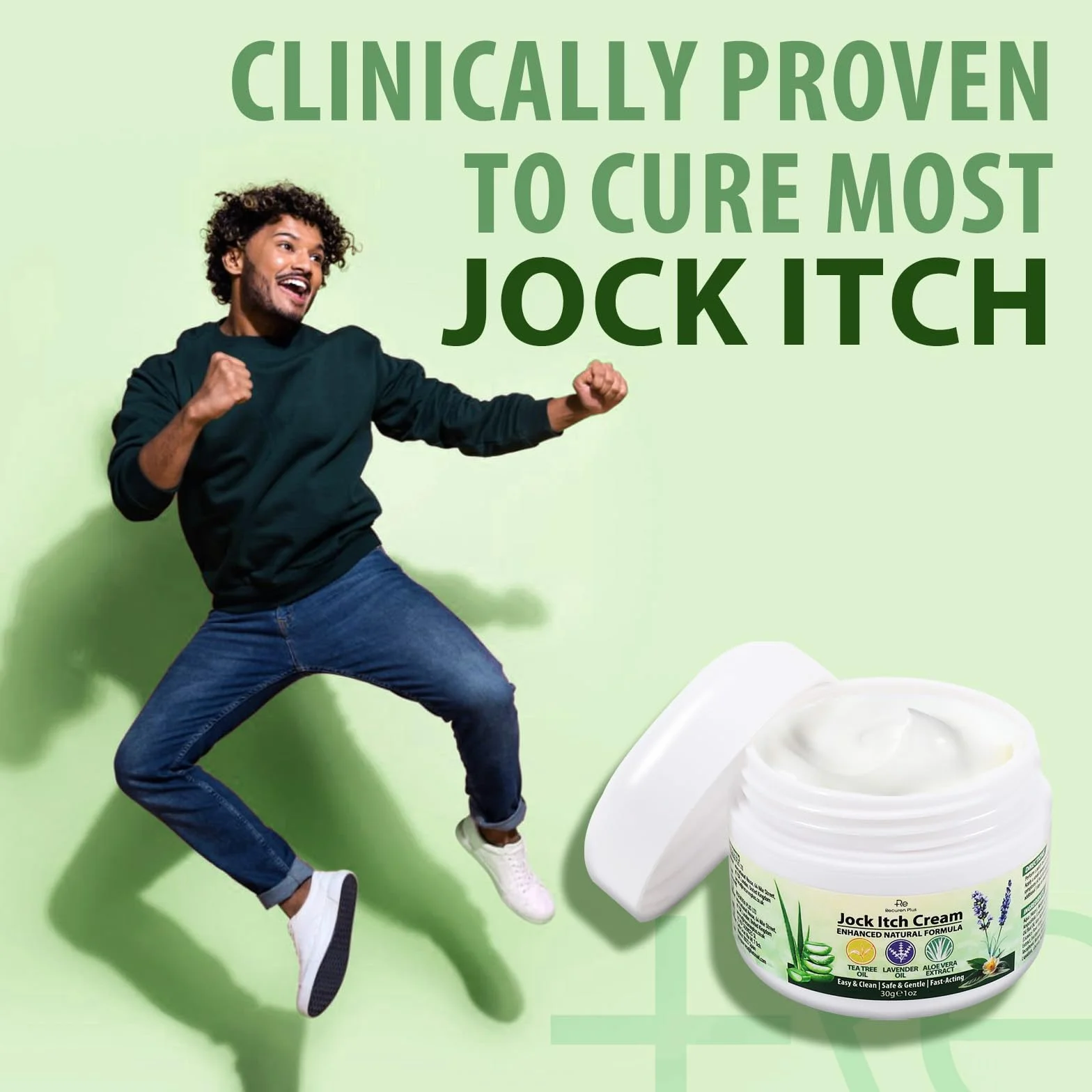 Crème antifongique pour mycose de l’aine et du pied, traitement naturel contre le Pied d’Athlète, Jock, Teigne 30g