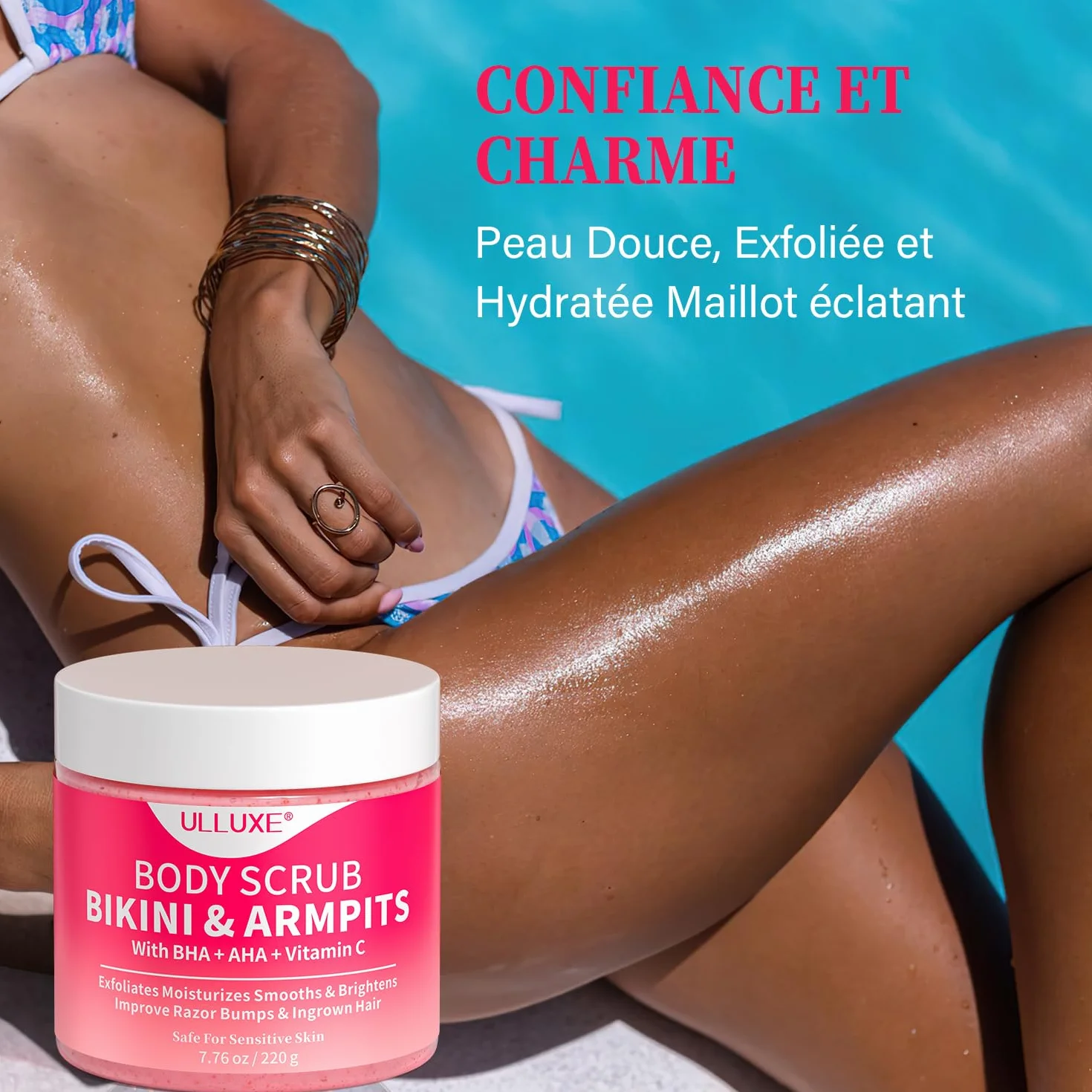 Gommage exfoliant maillot 10% AHA + BHA vitamine C 200g élimine poils incarnés taches brunes