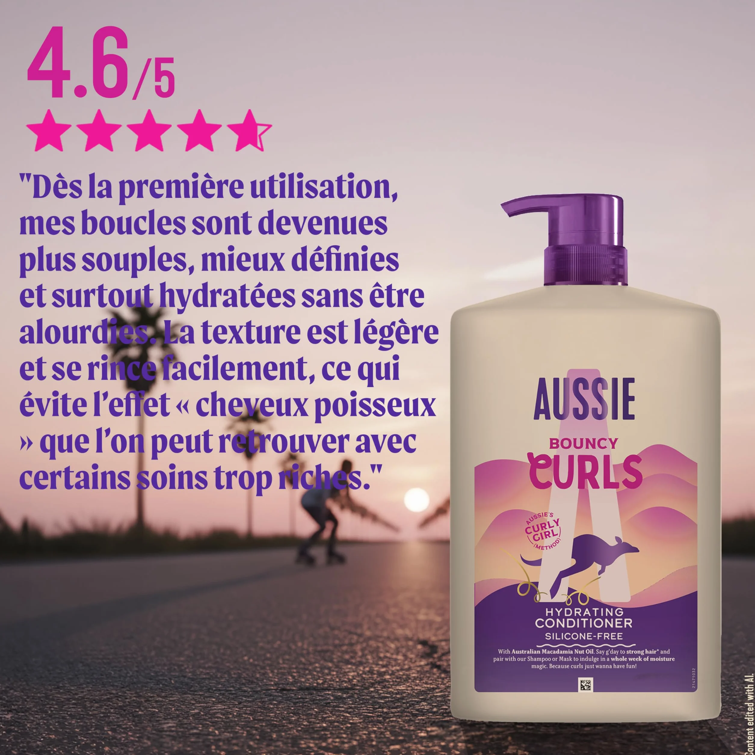 Aussie Bouncy Curls Après-Shampooing Hydratant 1000ml Cheveux Bouclés Ondulés Huiles Jojoba Coco Macadamia Végane
