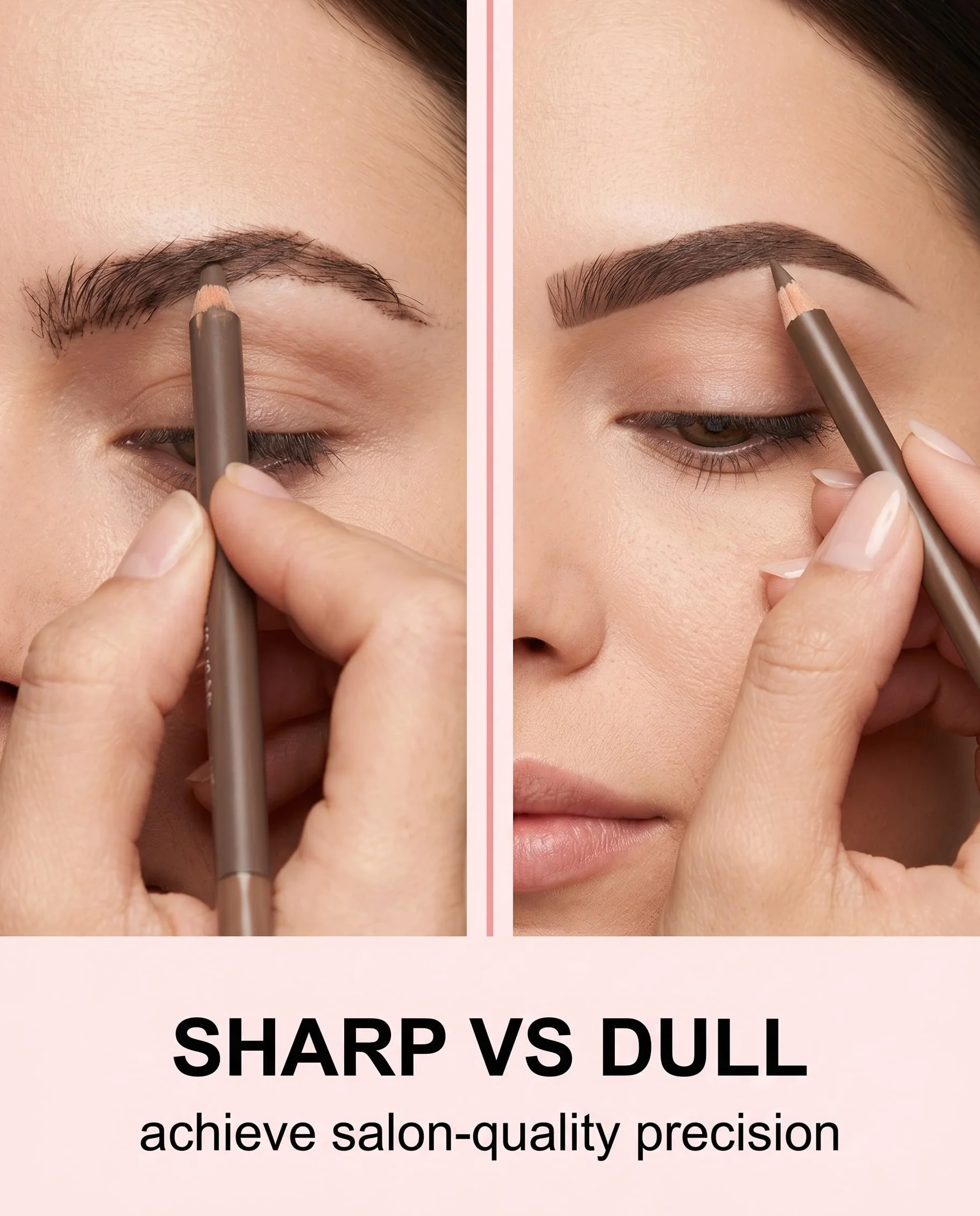 Taille-crayon Cosmétique 2 Pièces Rose Universel Lames de Précision pour Aiguiser Crayons Sourcils Lèvres Eyeliner Maquillage Yeux
