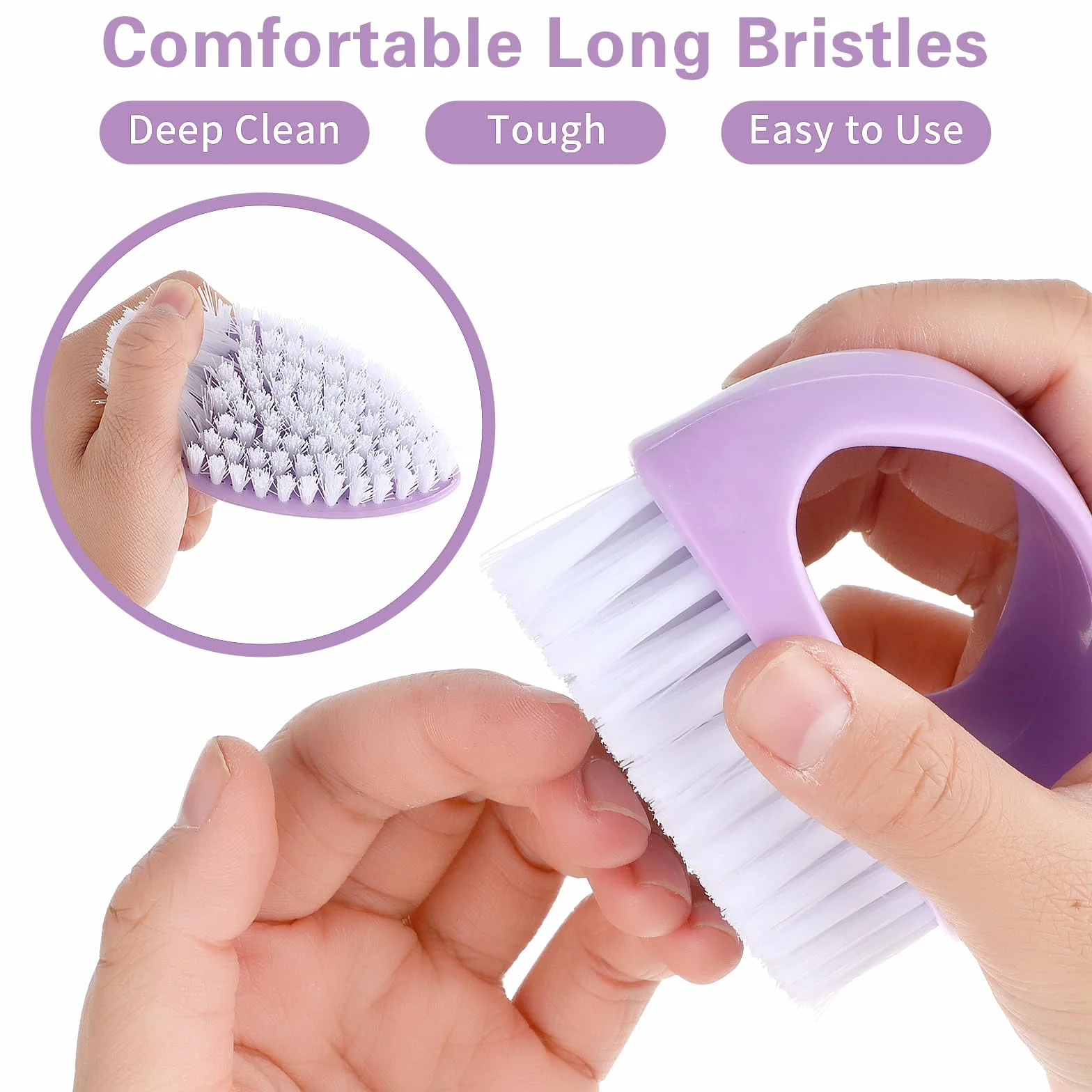 Cobee Lot de 2 brosses à ongles à poils rigides avec poignée