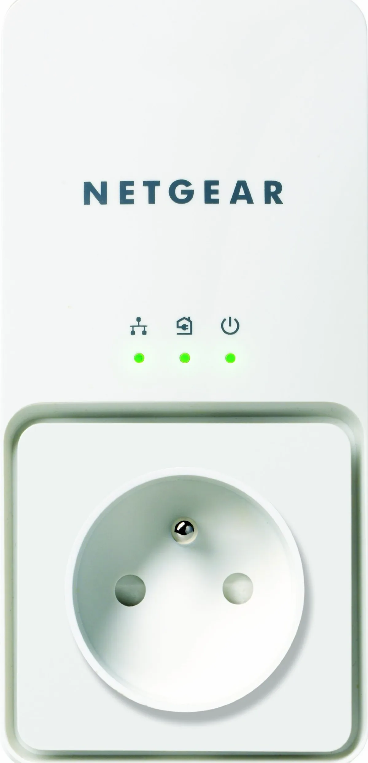 Netgear XAVB1501-100FRS Pack de 2 Adaptateurs CPL Ethernet Powerline 200 Mbit/s avec Prise Femelle Integrée Homeplug AV