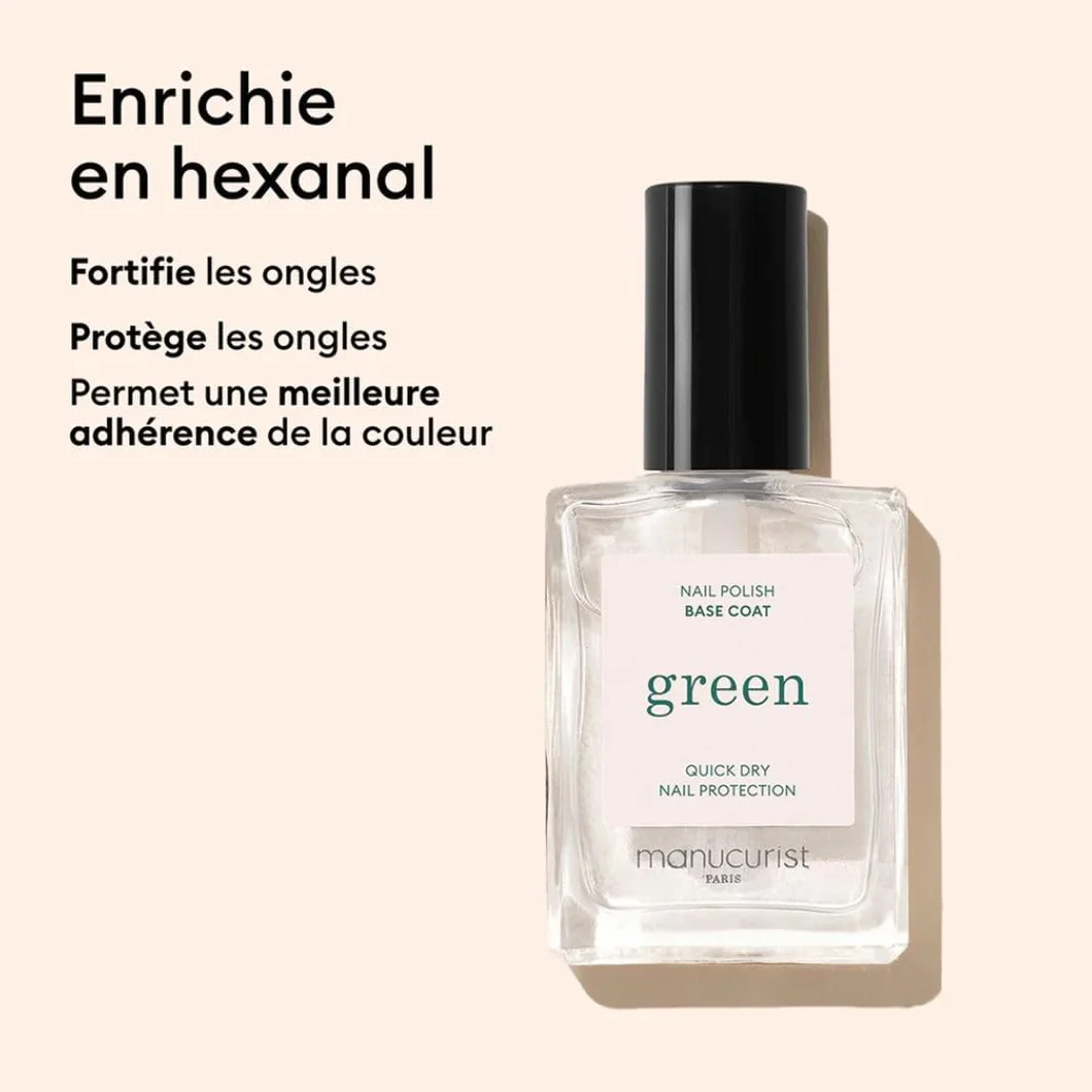 Manucurist Green Base Coat Base de Vernis à Ongles 9-free 15 ml Fabriqué en France