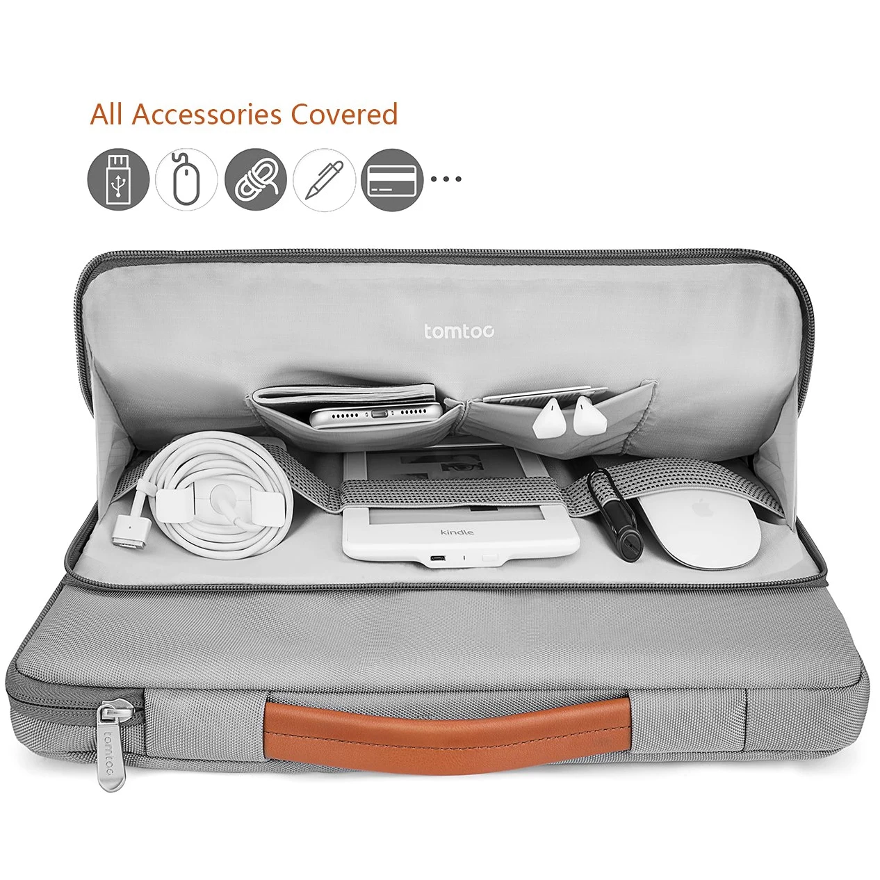Tomtoc 12 13 14 Sacoche pour Ordinateur Portable 38,1 cm Manches 14-15 inch - New MacBook Pro 2017 & 2016 Gris argenté