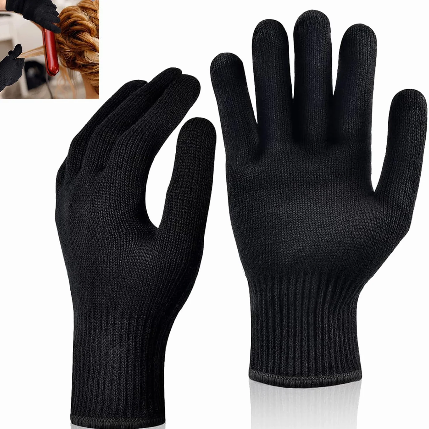 Gants Professionnels Résistants à la Chaleur Lot de 2 - Anti Chaleur Coiffeur Extensible