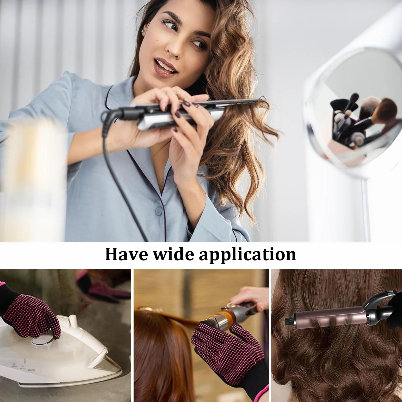 Gants Thermiques de Coiffure Professionnels Résistant à la Chaleur 3 Paires