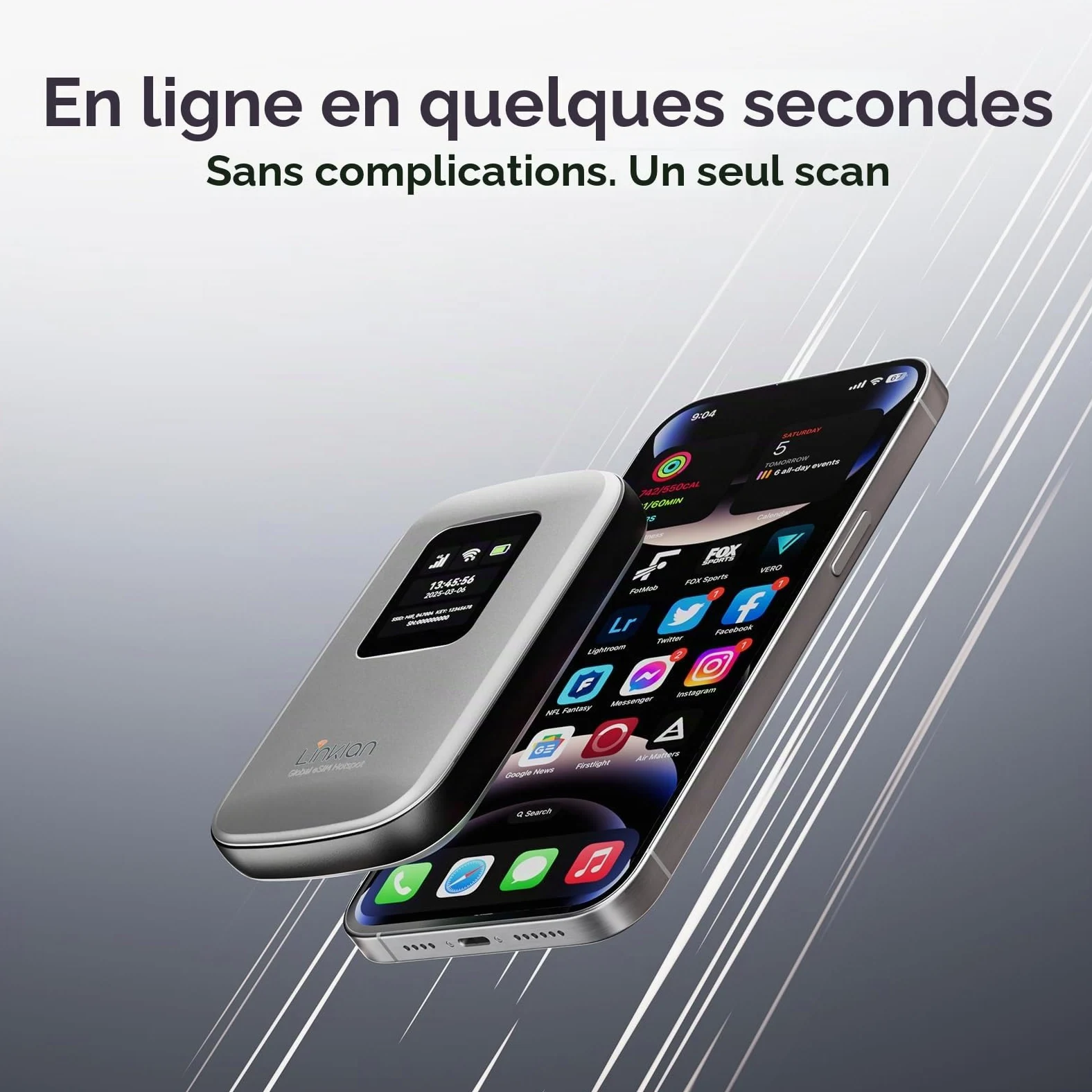 Hotspot mobile portable - eSIM Global WiFi Hotspot, aucune carte SIM/contrat nécessaire, 16 appareils, plus de 180 pays, routeur sans fil compact pour les voyages internationaux et d'affaires 【15