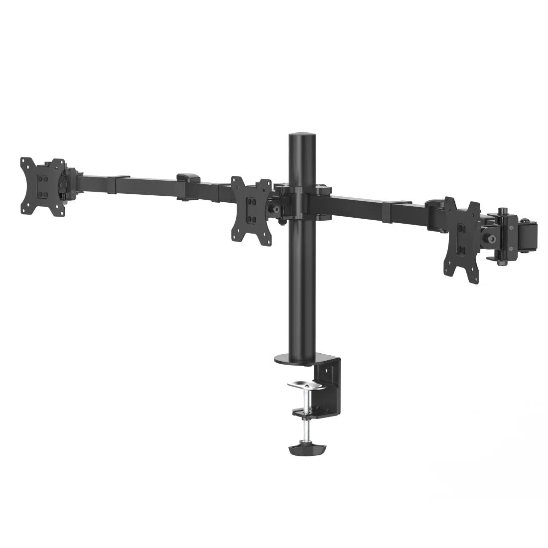 Hama Support Ecran PC 3 écrans Garantie 5 Ans (Bras pour 3 Moniteurs TFT/LCD/LED de 33 à 69 cm (13" - 27"), Hauteur Réglable, Pivotable, Inclinable, Système Easy Fix) Noir