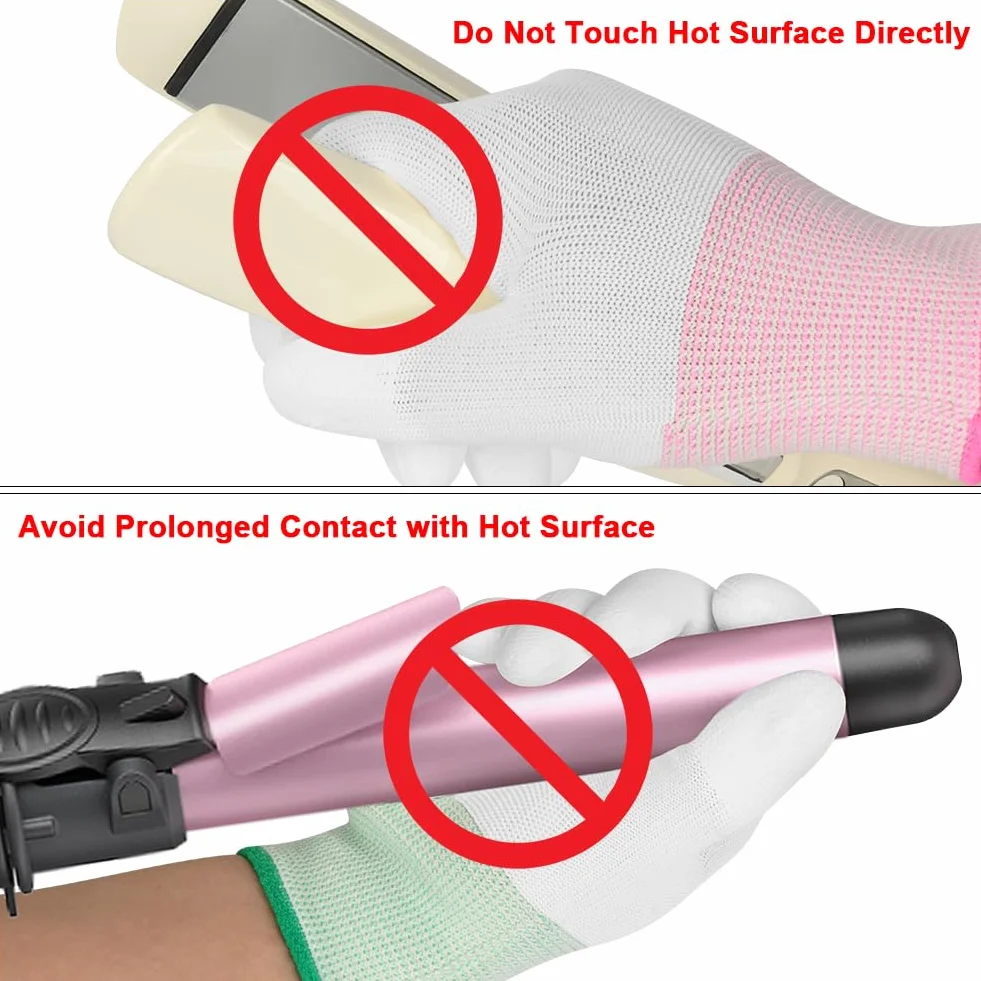 Gants Résistants à la Chaleur, Gants de Protection Thermique avec Doigts en PU pour Coiffure