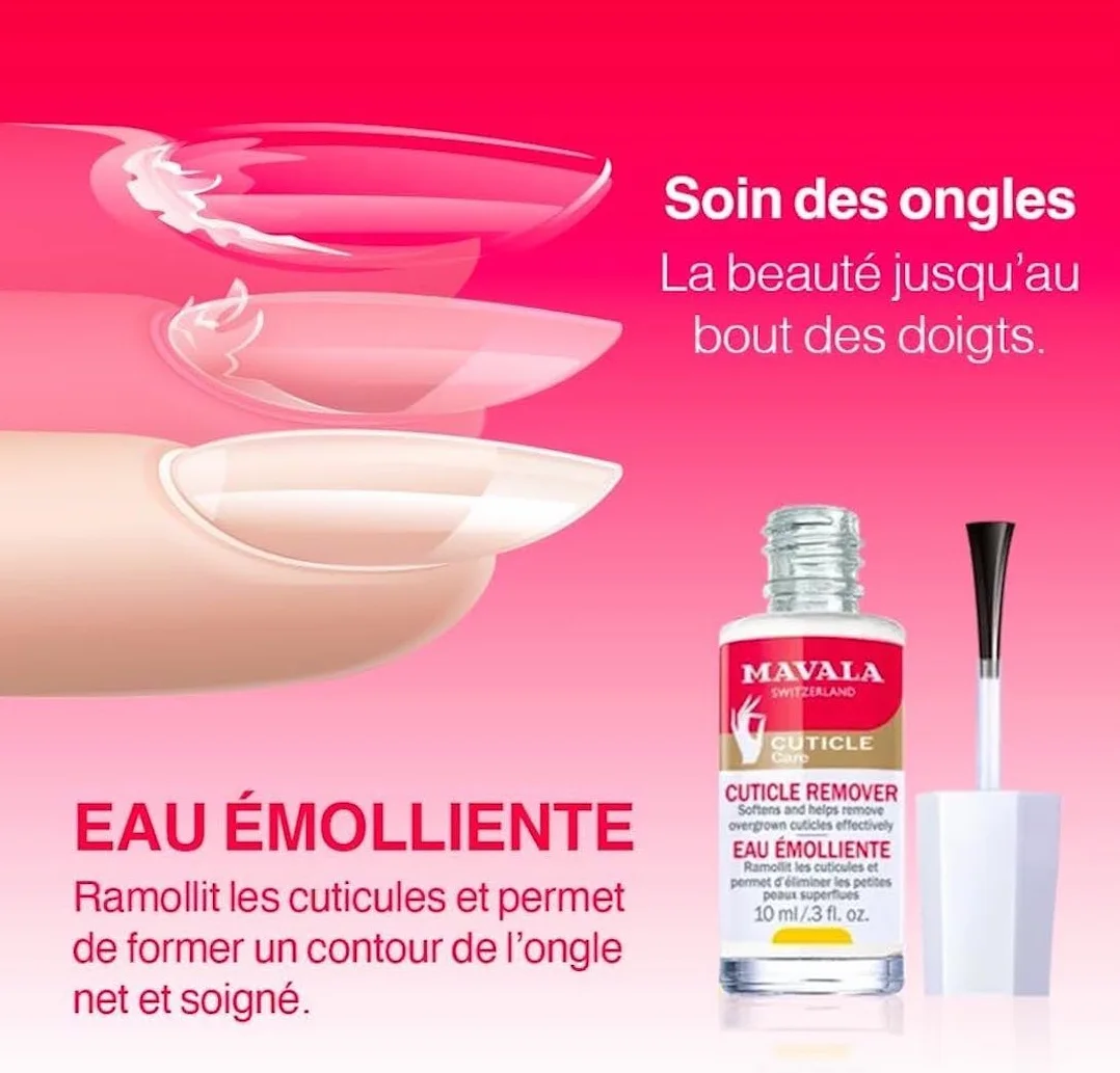 Mavala Eau Émolliente Soin Ramollissant Cuticules Élimine Petites Peaux Superflues 10ml