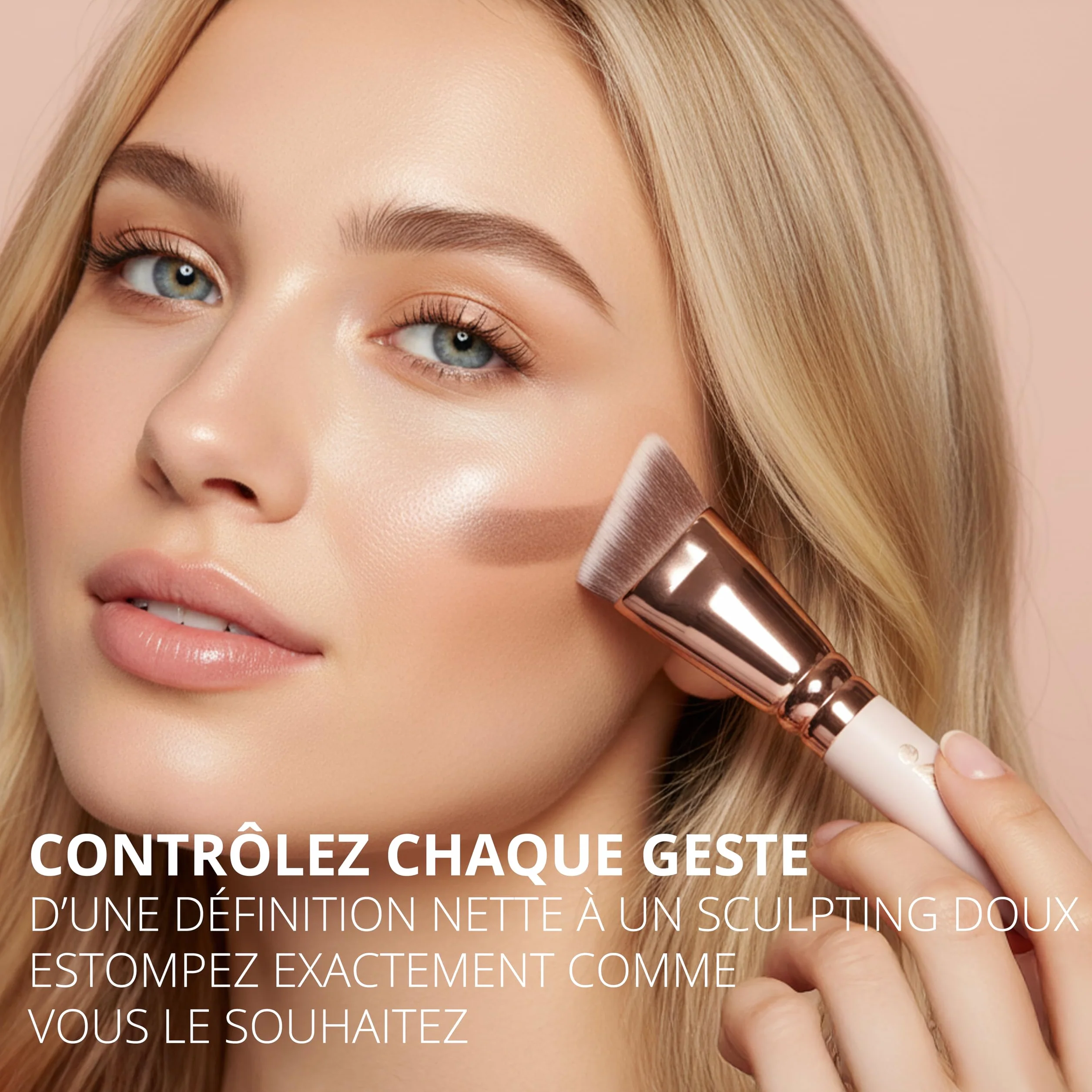 Set Pinceaux Maquillage Teint Contouring Poudre Rouge Kit Sculptant Visage Mélange Liquide Crème Poudre Cosmétique Polissage Pointillé
