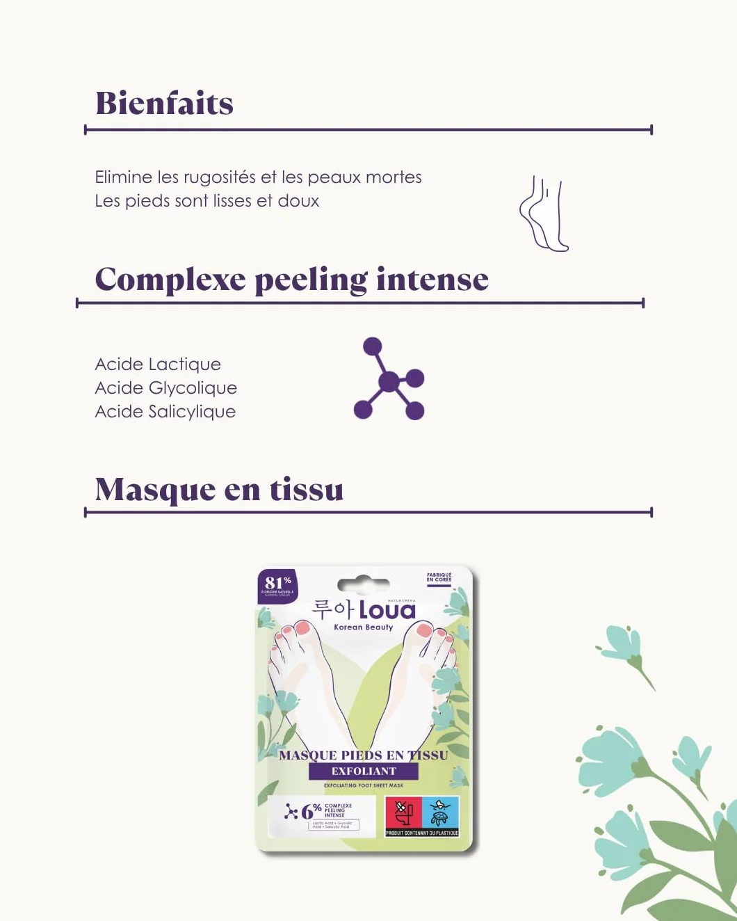 Masque Pieds Exfoliant K Beauty Beauté Coréenne Pieds Lisses