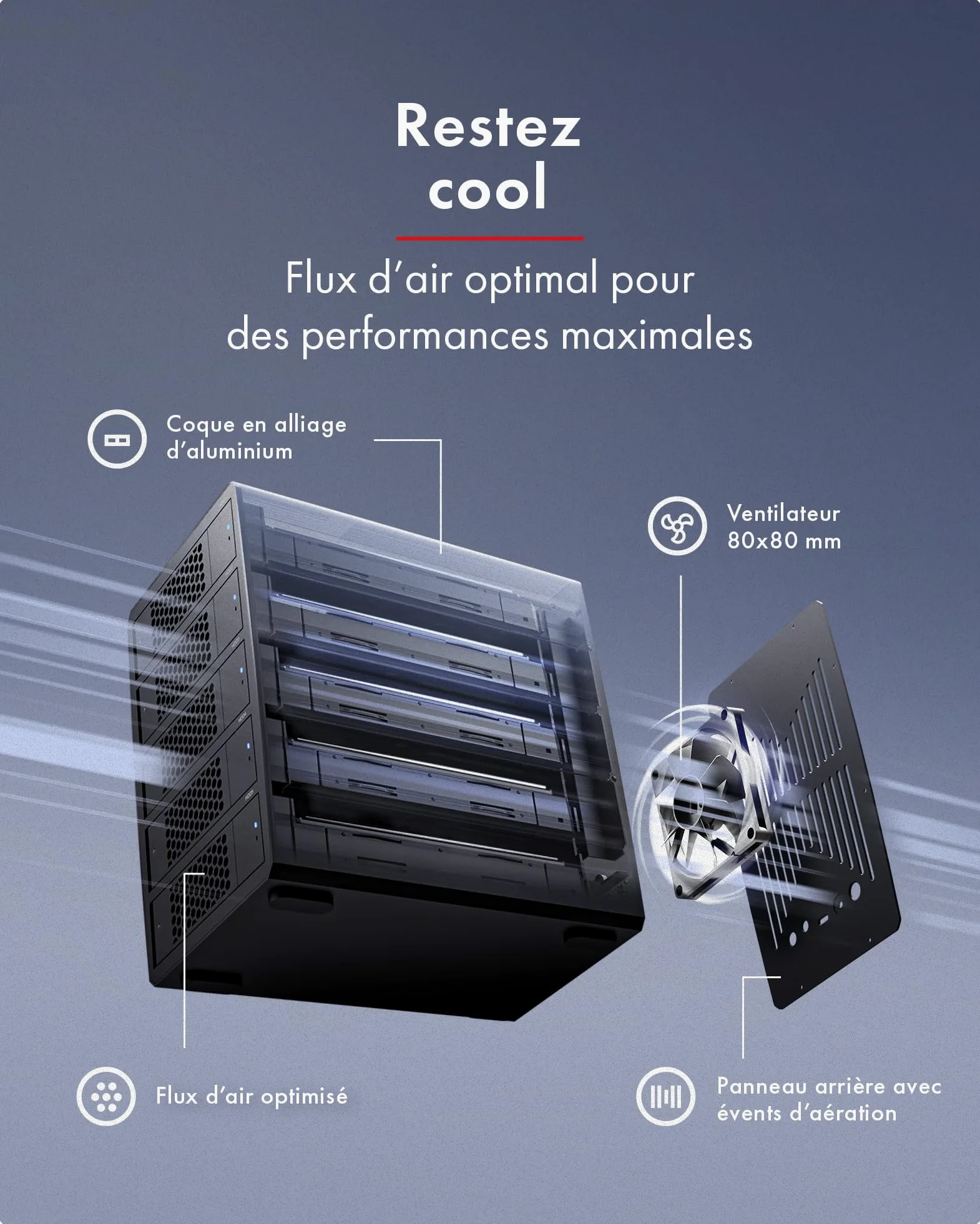 ICY Box Boîtier Raid 5 Baies pour HDD/SSD 2,5"/3,5", Stockage Das USB-C avec USB 3.2 Gen 1 (5 Gbps), HotSwap SATA III Enclosure, Modes 0/1/3/5/LARGE/SINGLE, IB-RD3705-CU3, Heart Raid 3705