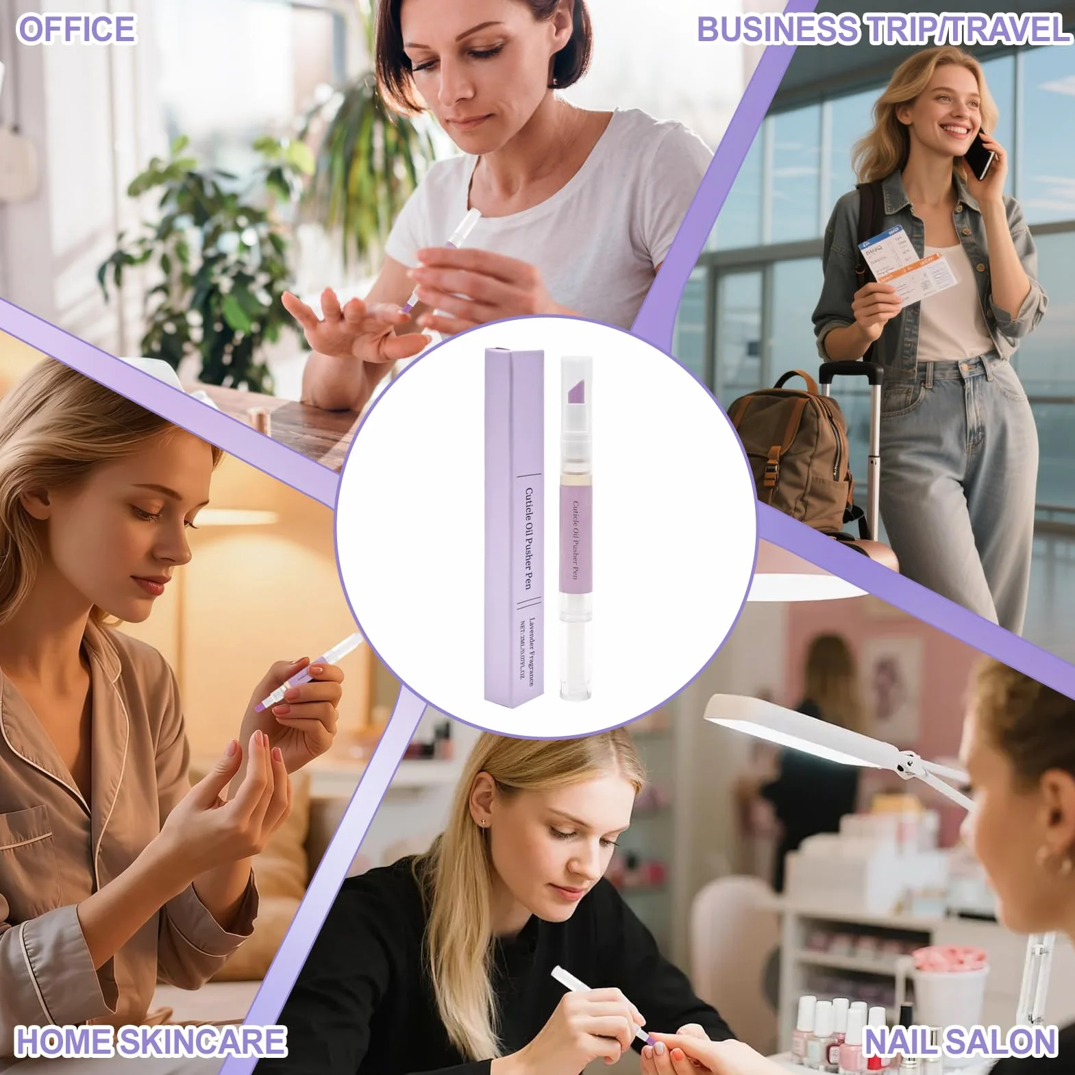 Stylo à huile pour cuticules 2 en 1, soin des ongles, pointe en céramique, repousse cuticules