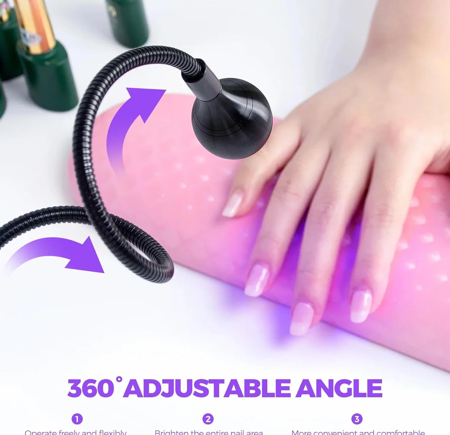 Lampe UV Ongles Gel 5W Mini Sèche Ongles Professionnel avec Tête Rotative 360°