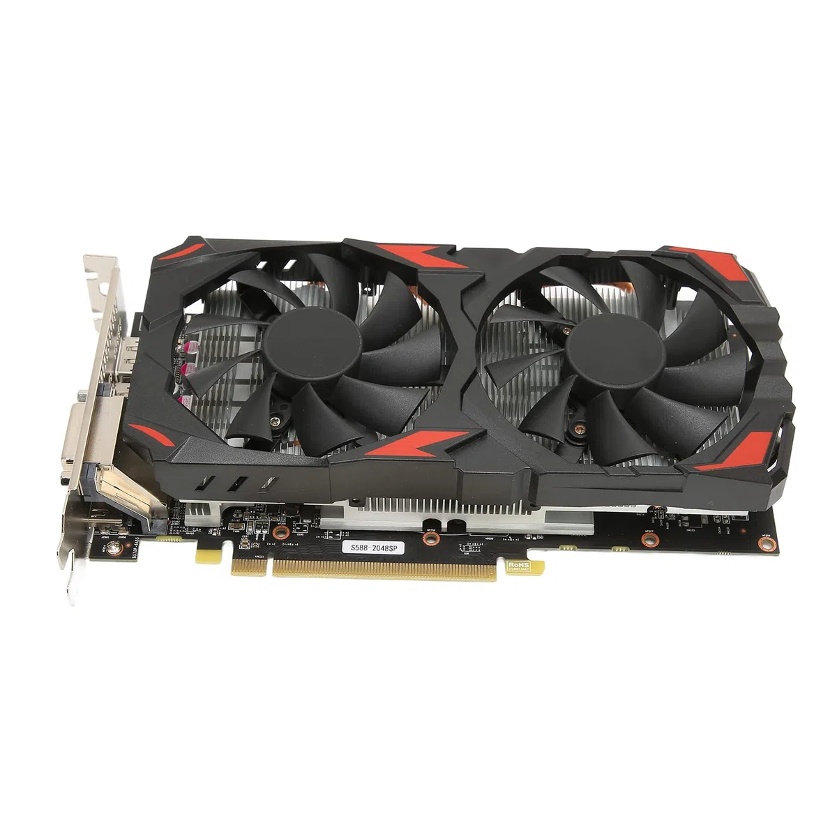 Carte graphique RX 580, 8 Go GDDR5 256 bits avec interface DP HDMI DVI D prend en charge 8K 2 ventilateurs de refroidissement 16 PCI Express 3.0 pour la maison et le bureau