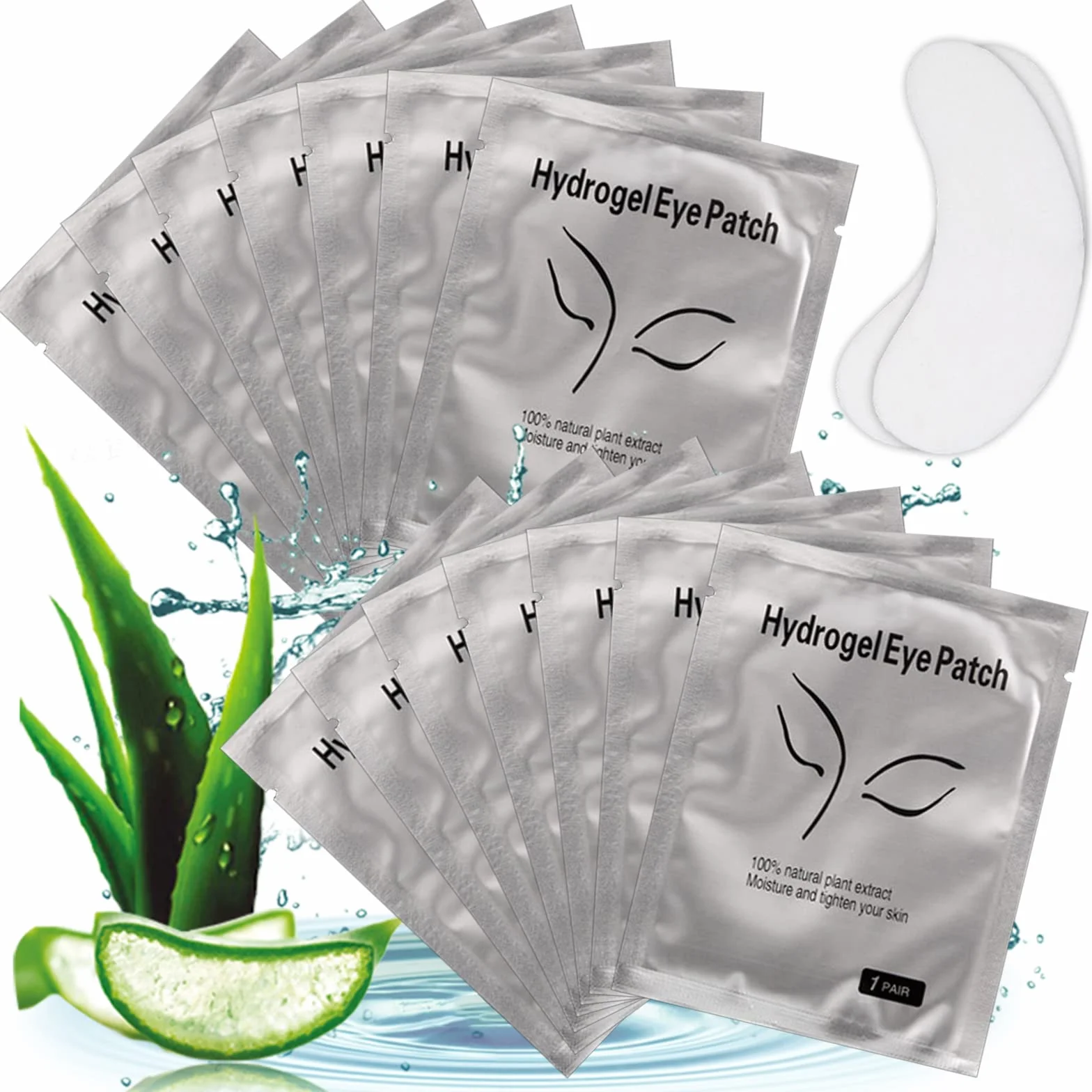 VEGCOO 80 Paires Patchs Gel Non Pelucheux pour Extension Cils Teinture Cils (Renard)