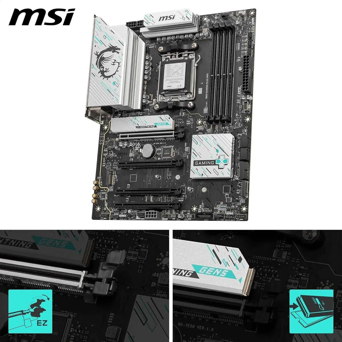 Micro Center Processeur AMD 9700X avec carte mère MSI B850 Gaming Plus WiFi
