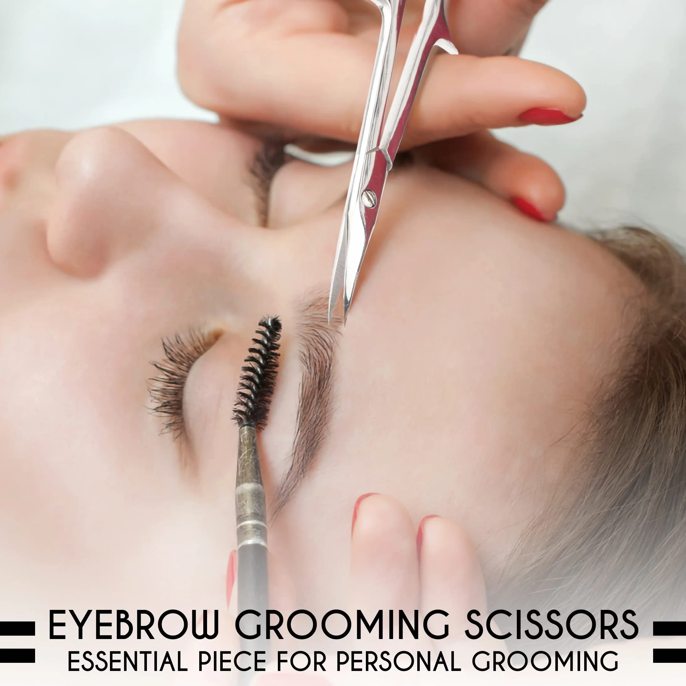 Professionnel Ciseaux Cuticules Courbes avec Pochette Cuir Artificiel Manucure Ongle