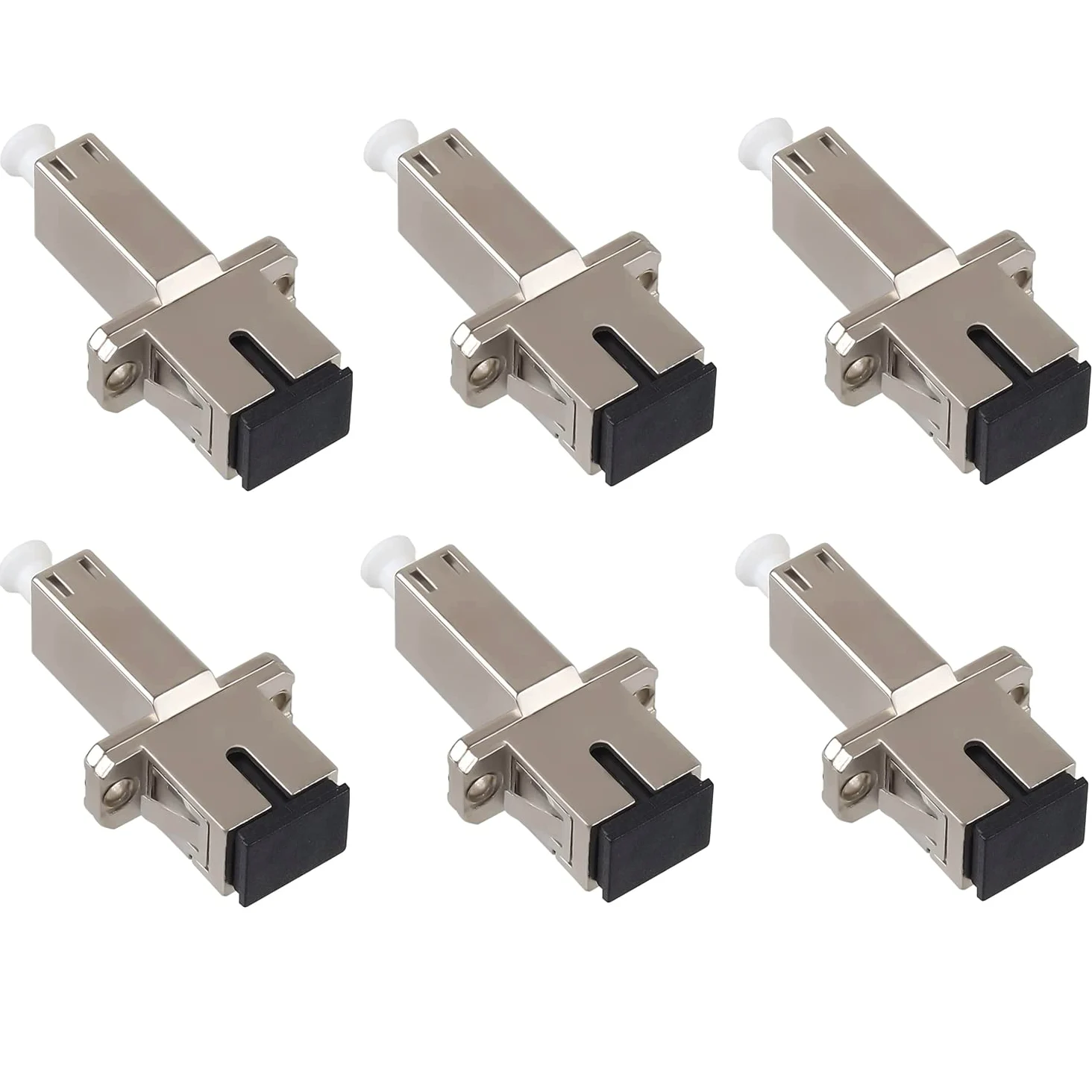 Lot de 6 adaptateurs à fibre optique – LC femelle vers SC femelle Simplex multimode/monomode hybride, coupleur/bride