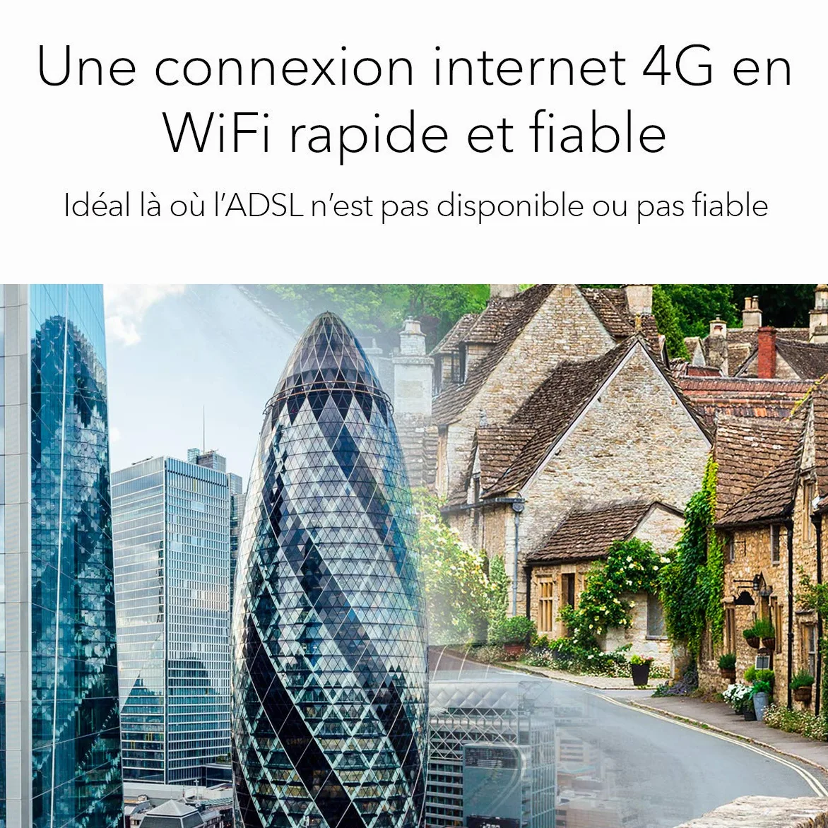 NETGEAR Orbi LBR20 Routeur 4G, Box 4G LTE WiFi Mesh, AC2200, couvre jusqu'à 125m² et 25 appareils, extensible via satellite, compatible tout opérateur, idéal lieux avec internet lent ou non disponible